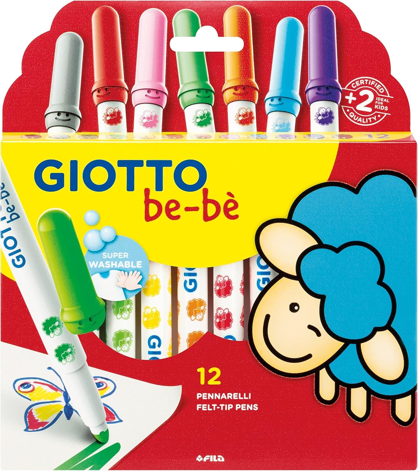 Lot Giotto Bébé 12 Feutres + 12 Crayons de Bois