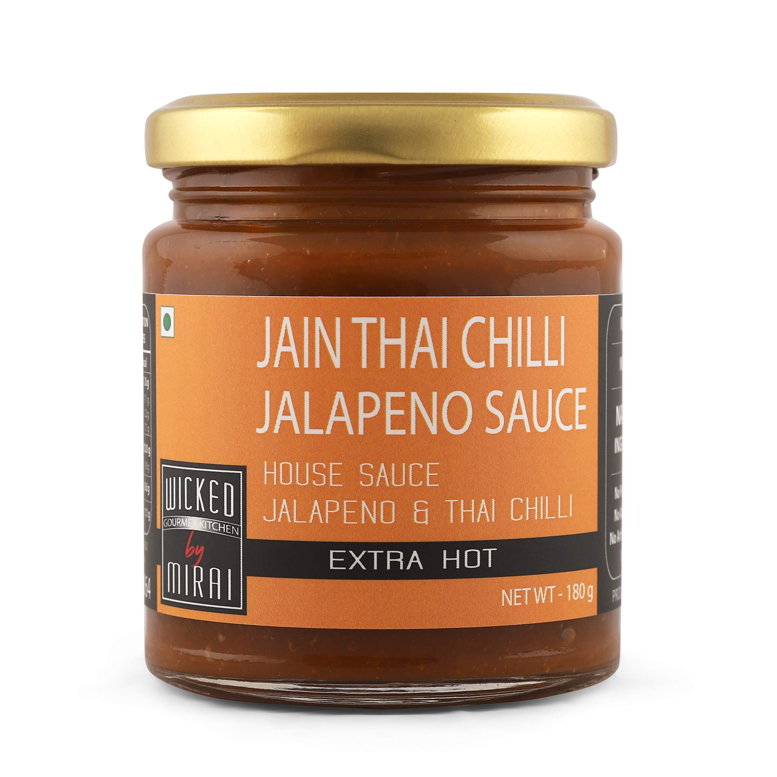 Jain Thai Chilli Jalapeno Sauce - No Onions, No Garlic, No Potatoes, No Ginger, All Natural, Preservative Free and Gluten Free - 180 g - WICKED GOURMET KITCHEN by MIRAI (B08P8H4ZBJ) Amazon Price History, Amazon Price Tracker