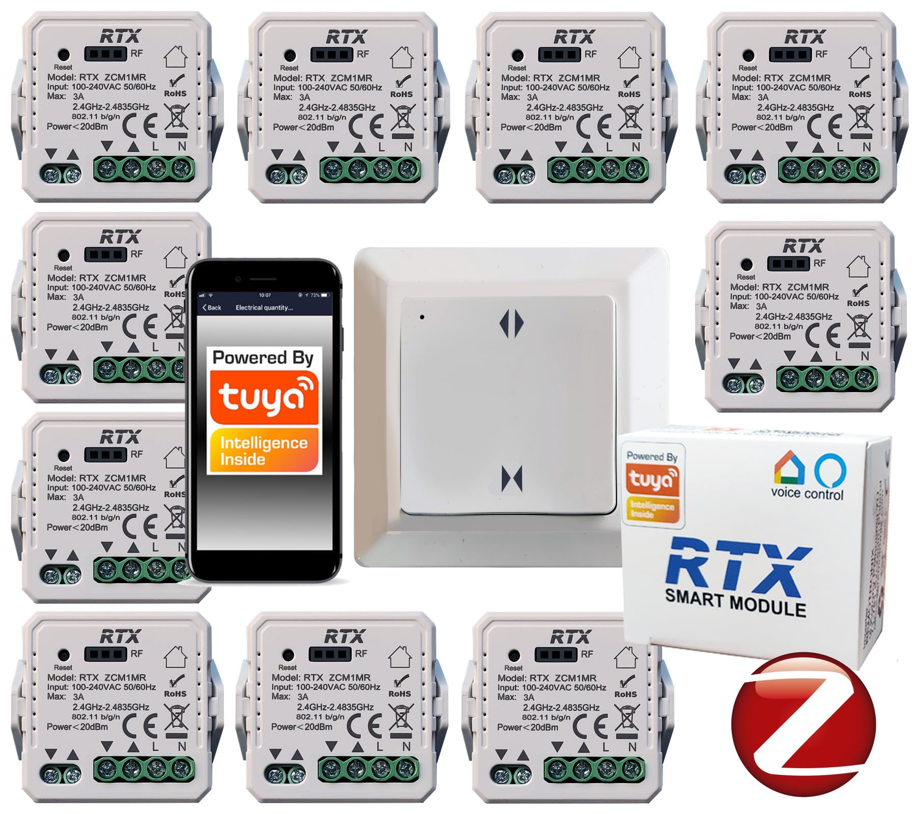 TUYA RFR1M - Mando a distancia para persianas (10 unidades)