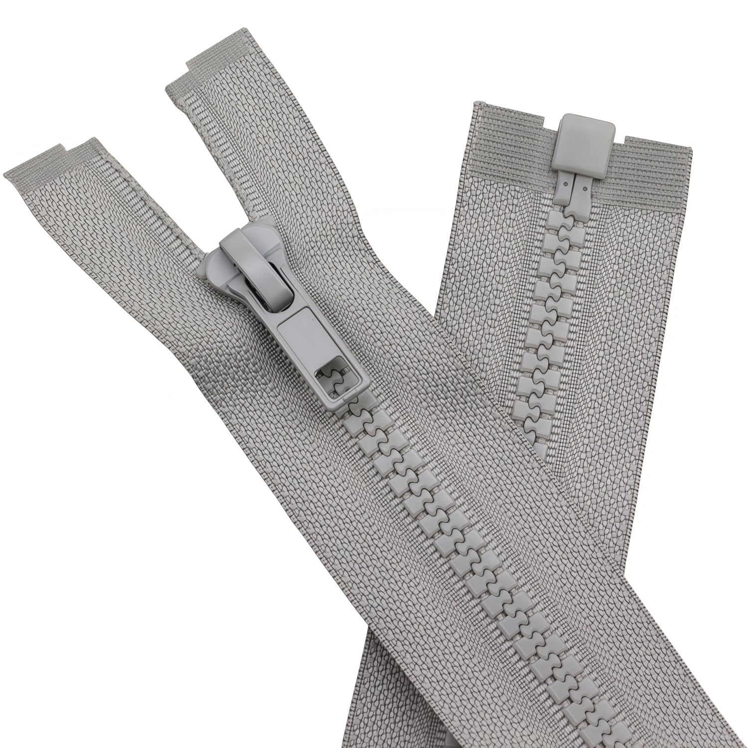 YaHoGa 2PCS 40 Inch #5 Separating Jacket Zippers Bulk for Sewing Gray