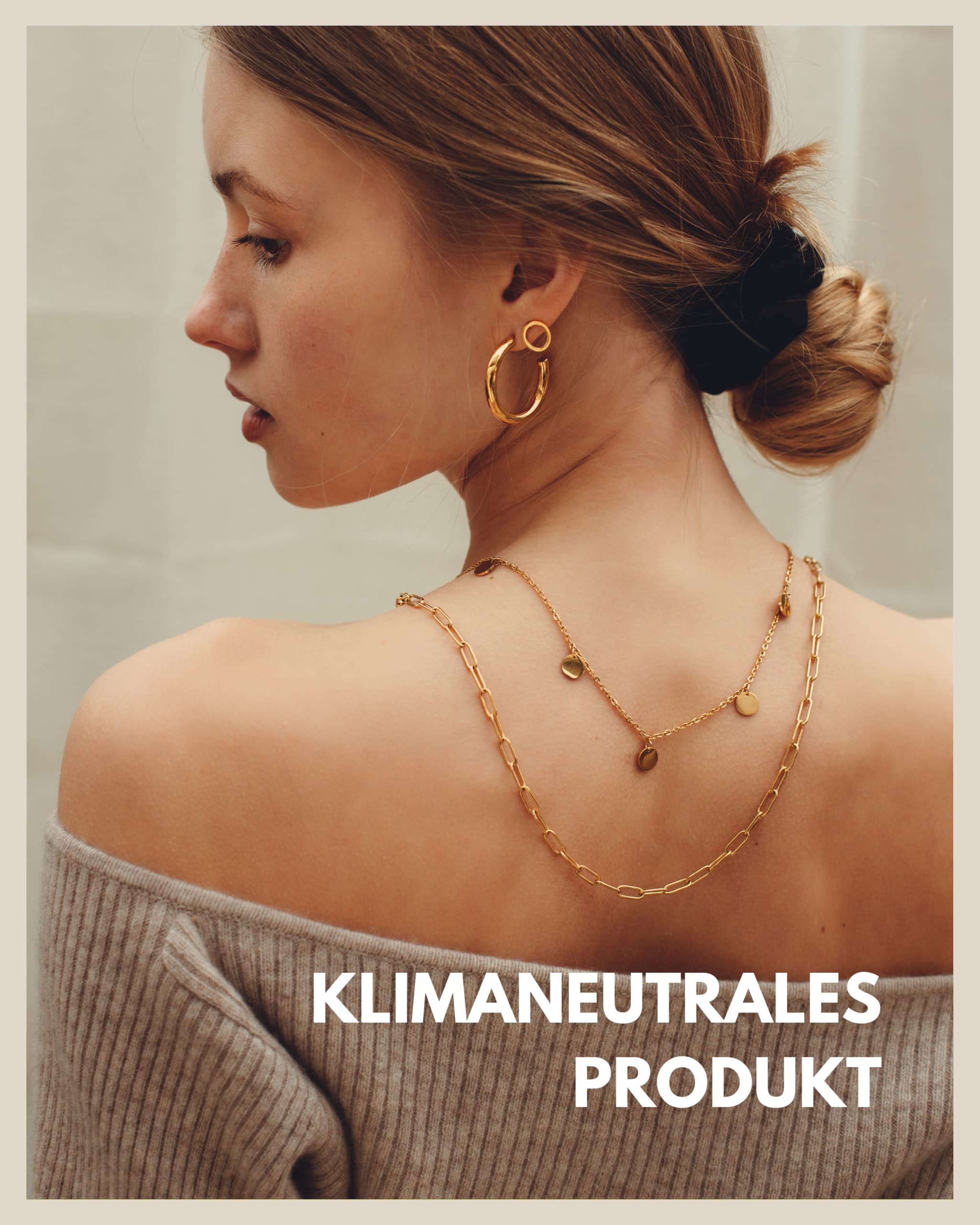 Gliederkette Damen - Wasserfeste Y Kette I Verstellbare Ankerkette aus Edelstahl in Gold - Silber - Rosegold I Filigrane Edelstahl Halskette