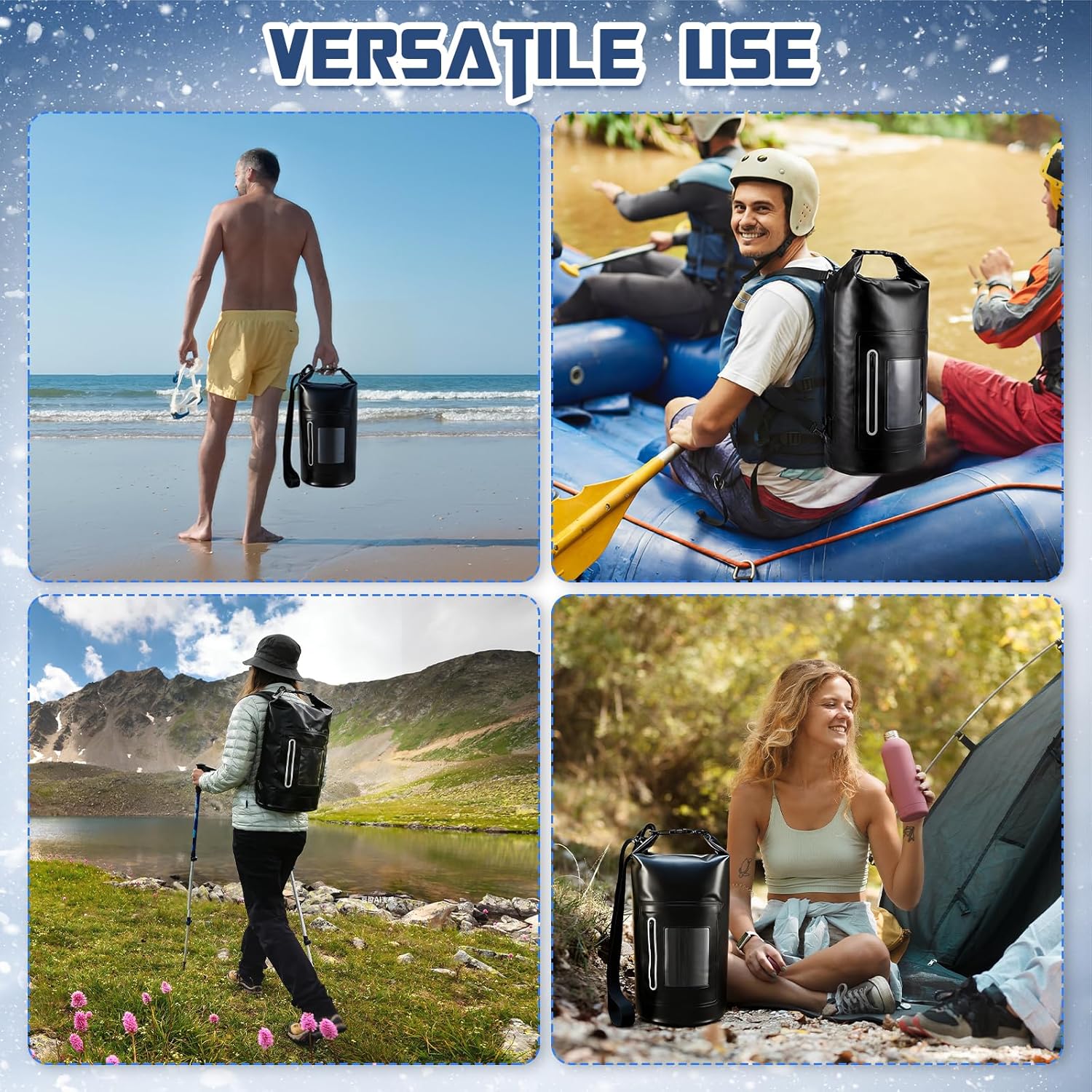 15 L Waterproof Faraday Dry Bag 500d Shield Bag Waterproof Nylon Signal Blocking Backpack with 2 Pcs Faraday Pouch Protects Electronics from Water, Nfc, Cellular, Gps, Emf - Image 5