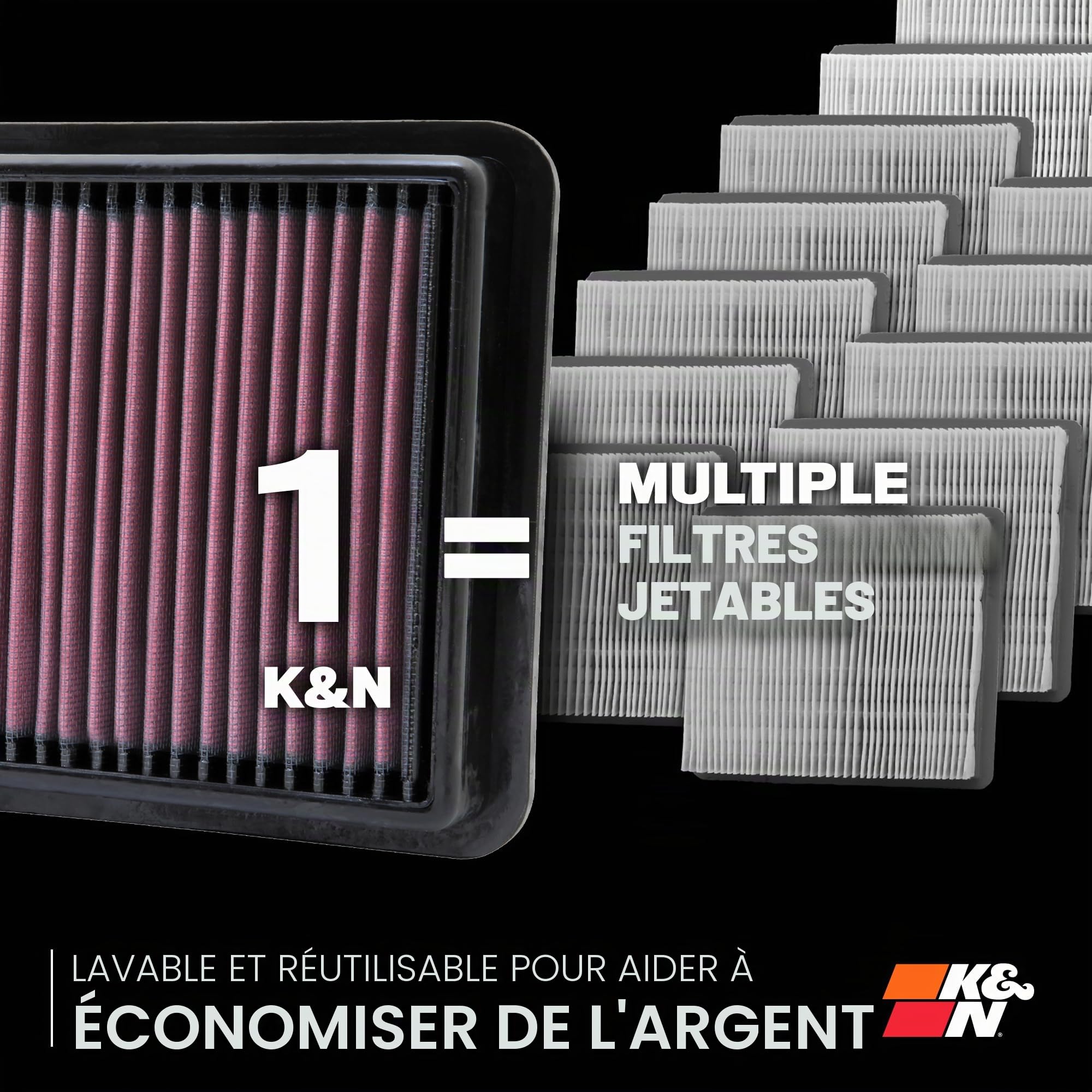 K&N Filtre à air de remplacement compatible avec BMW Série 1 F20/F21 / Série 2 F22/F44 / Série 3 F30/F31 / Série 4 F32 (33-2990)