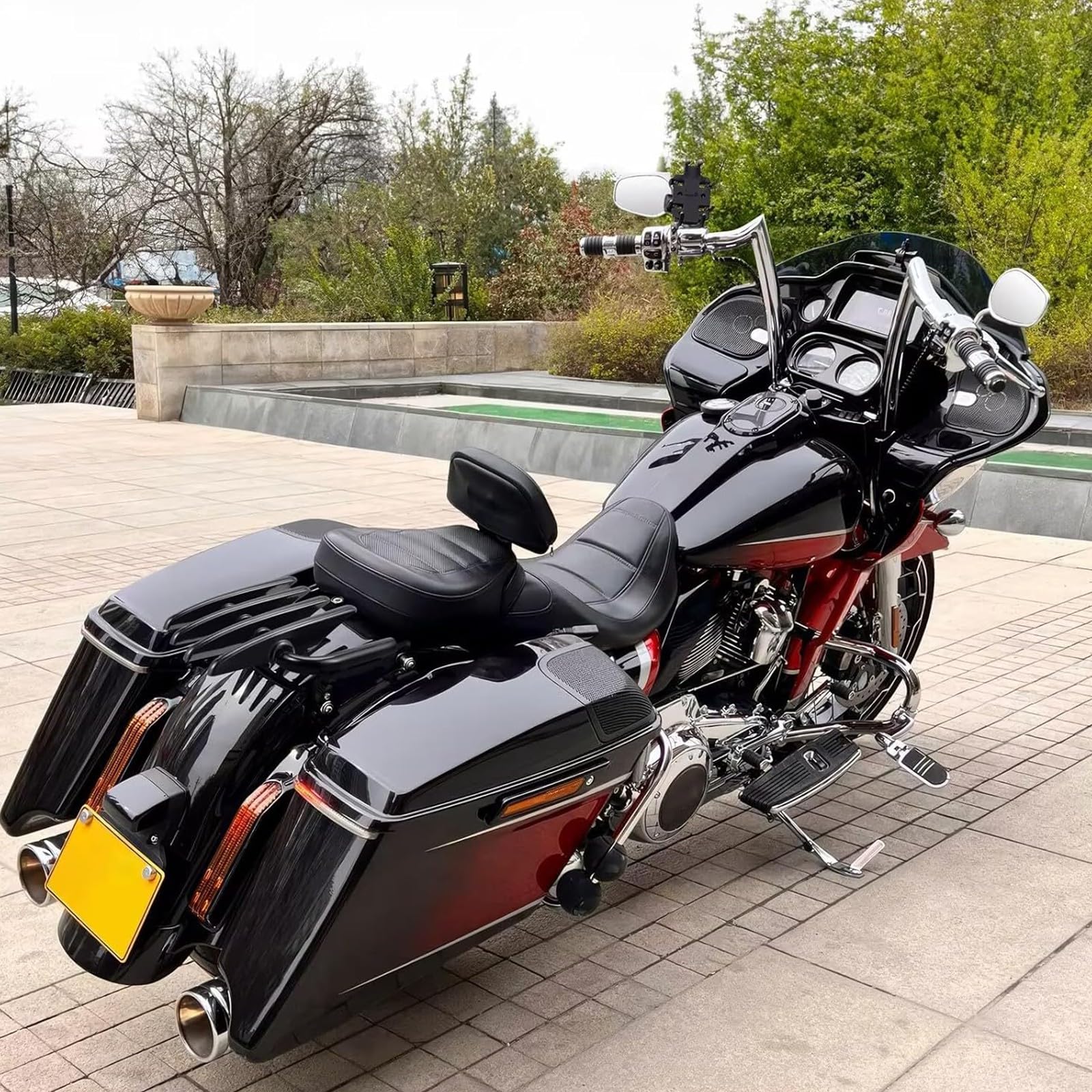Motorrad-Heckgepäckträger Kompatibel mit Harley Touring Street Glide Road King Electra Glide 2009-2024 Chrom-Top-Box-Halterung Stützhalterung Motorradzubehör