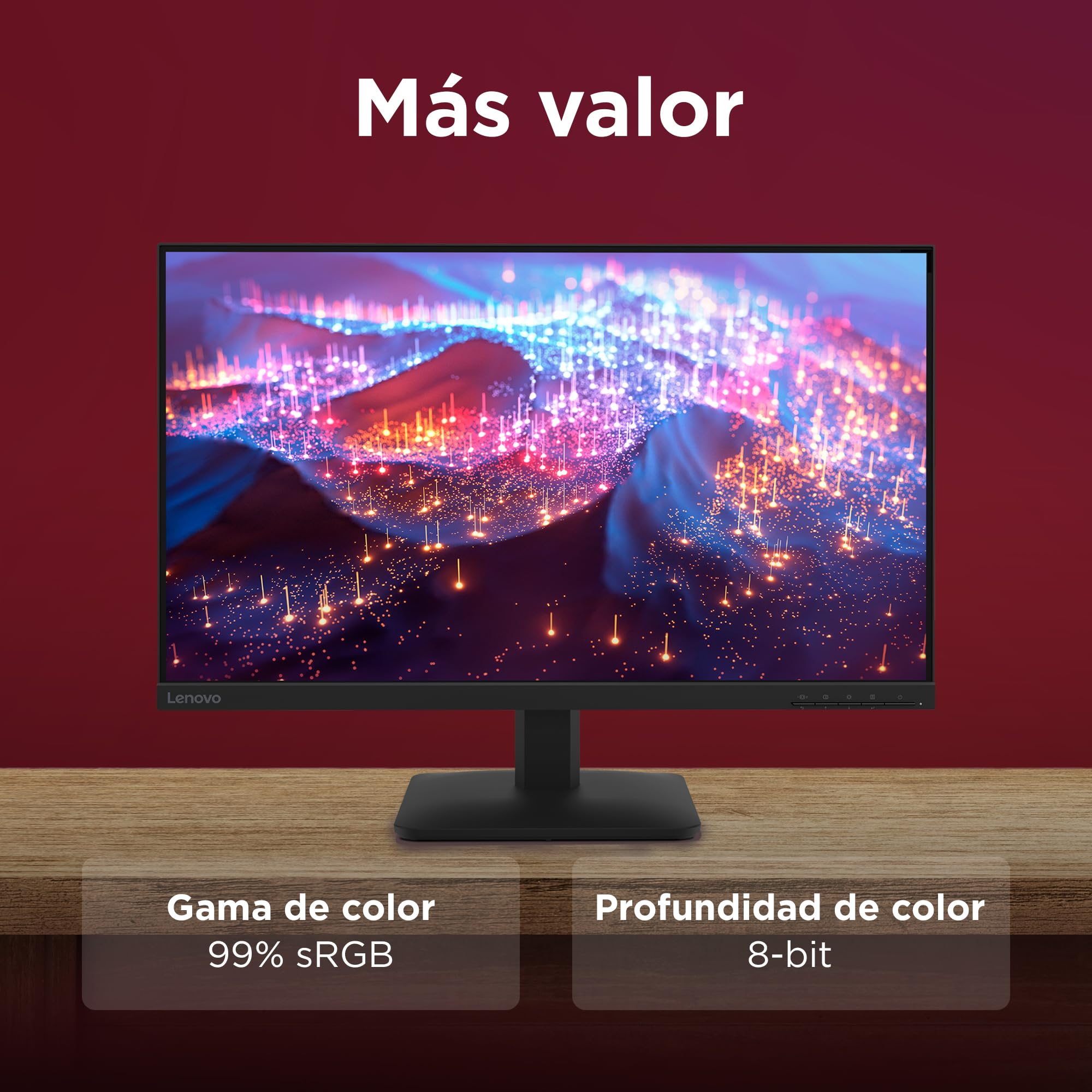 Lenovo L27-4e - Monitor FHD 27" (IPS, HDMI 1.4 - VGA, 16:9, Tasa de Refresco 100 Hz, Tiempo de Respuesta 4ms, 99% sRGB, Montaje VESA 100 mm, Soporte Inclinable) Negro — view 12