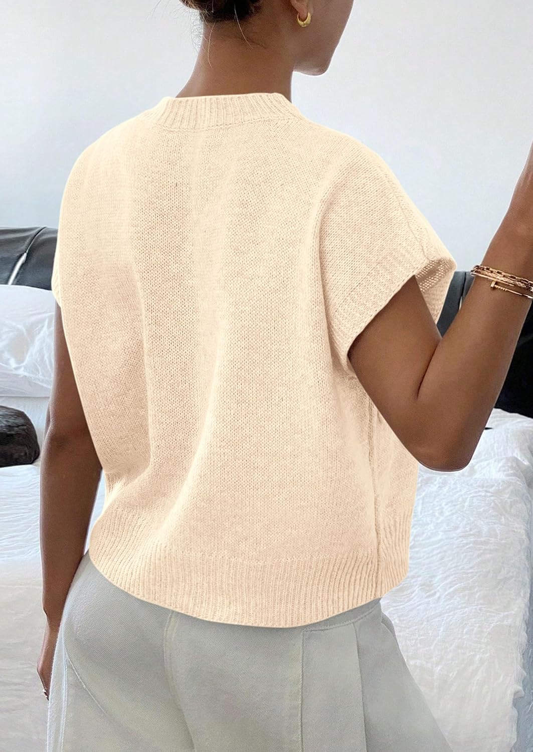 PRETTYGARDEN Women's 2026 Spring Sweater Vest Trendy Flower Knit Short Sleeve Cute Pullover Tank Tops Summer Fashion Clothing - Image 4