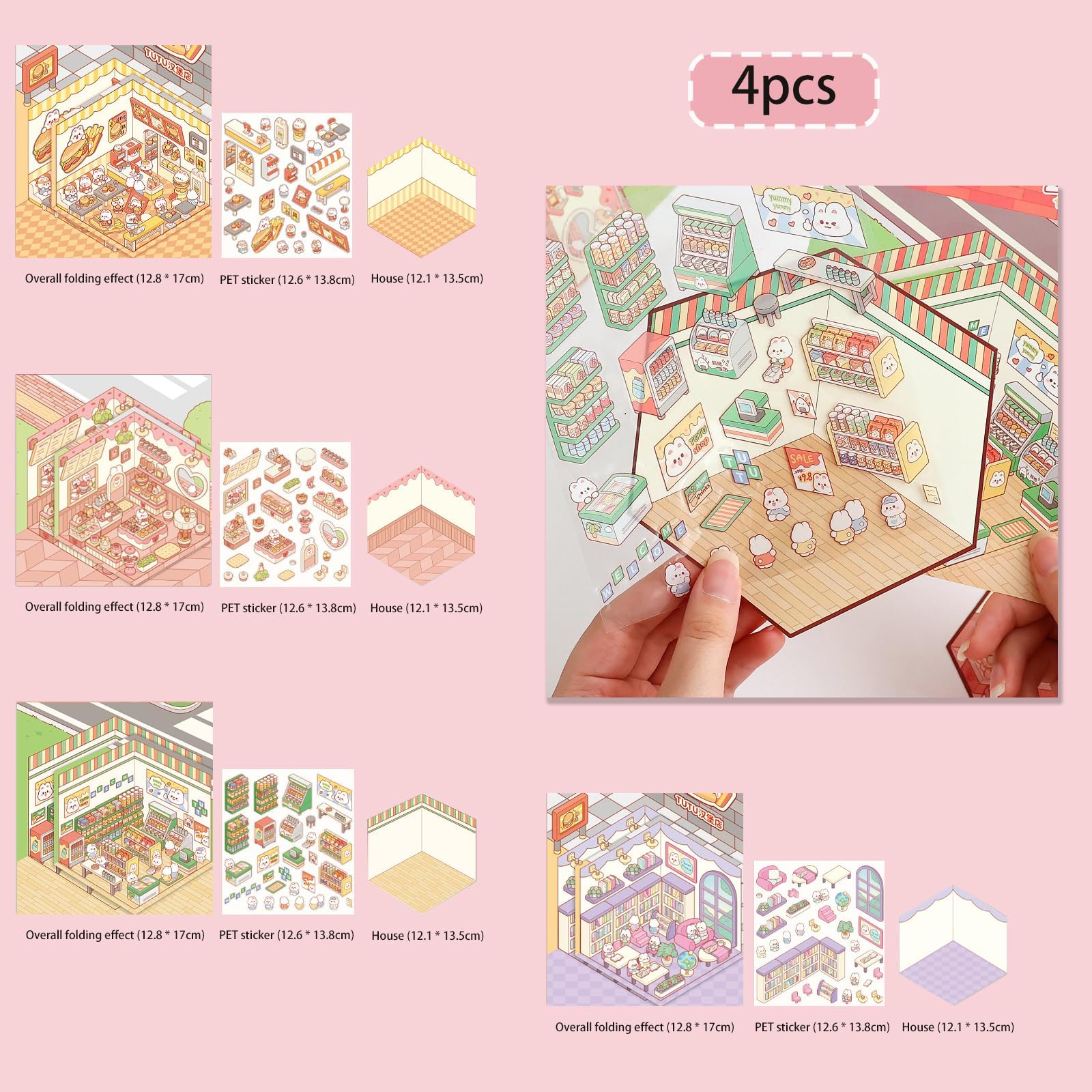 Adult Craft Kit 24 Sets DIY 3D Sticker Scenes - Therapy Sticker Book ...