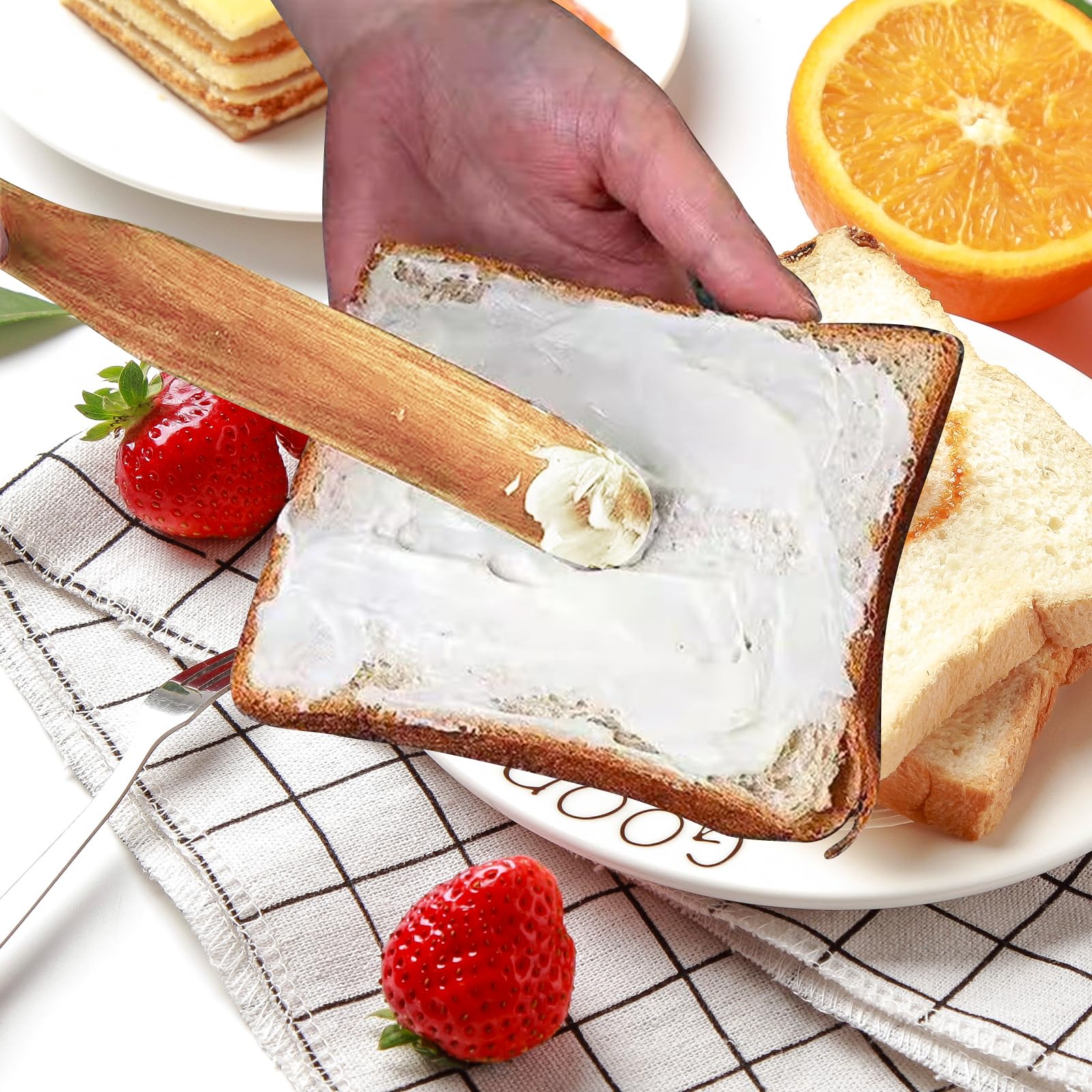 Holz-Schildkröten-Set, 5-teilig, natürliches Akazienholz, Küchenhelfer zum Kochen, kratzfester Rührspatel, Rühr- und Servierutensilien, hitzebeständiges, umweltfreundliches Küchenhelfer-Set