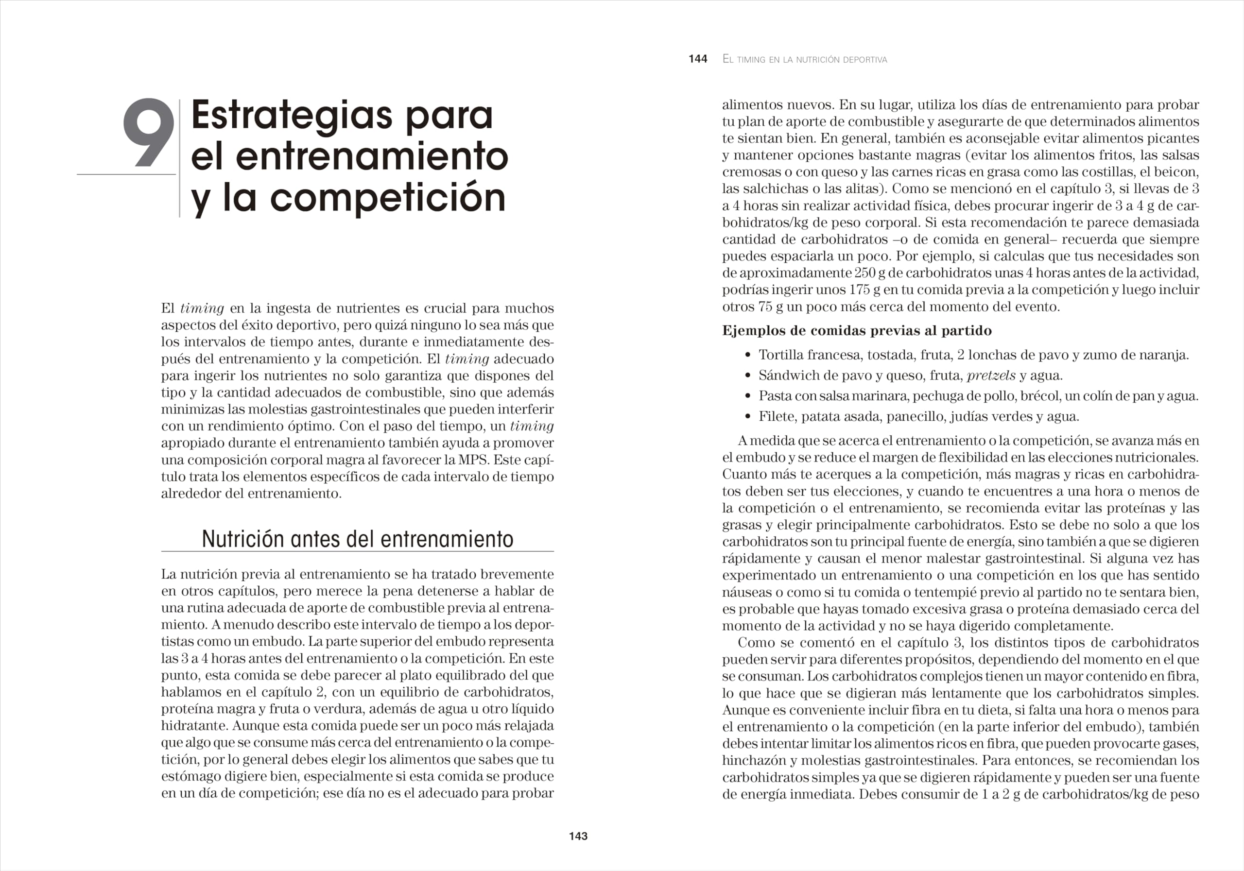 El Timing en la nutrición deportiva: Estrategias nutricionales para alcanzar el máximo rendimiento (DEPORTES)