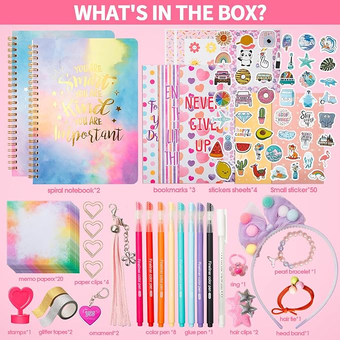 Set de diario DIY para niñas R RUCKERCO - 54 piezas miniatura 3