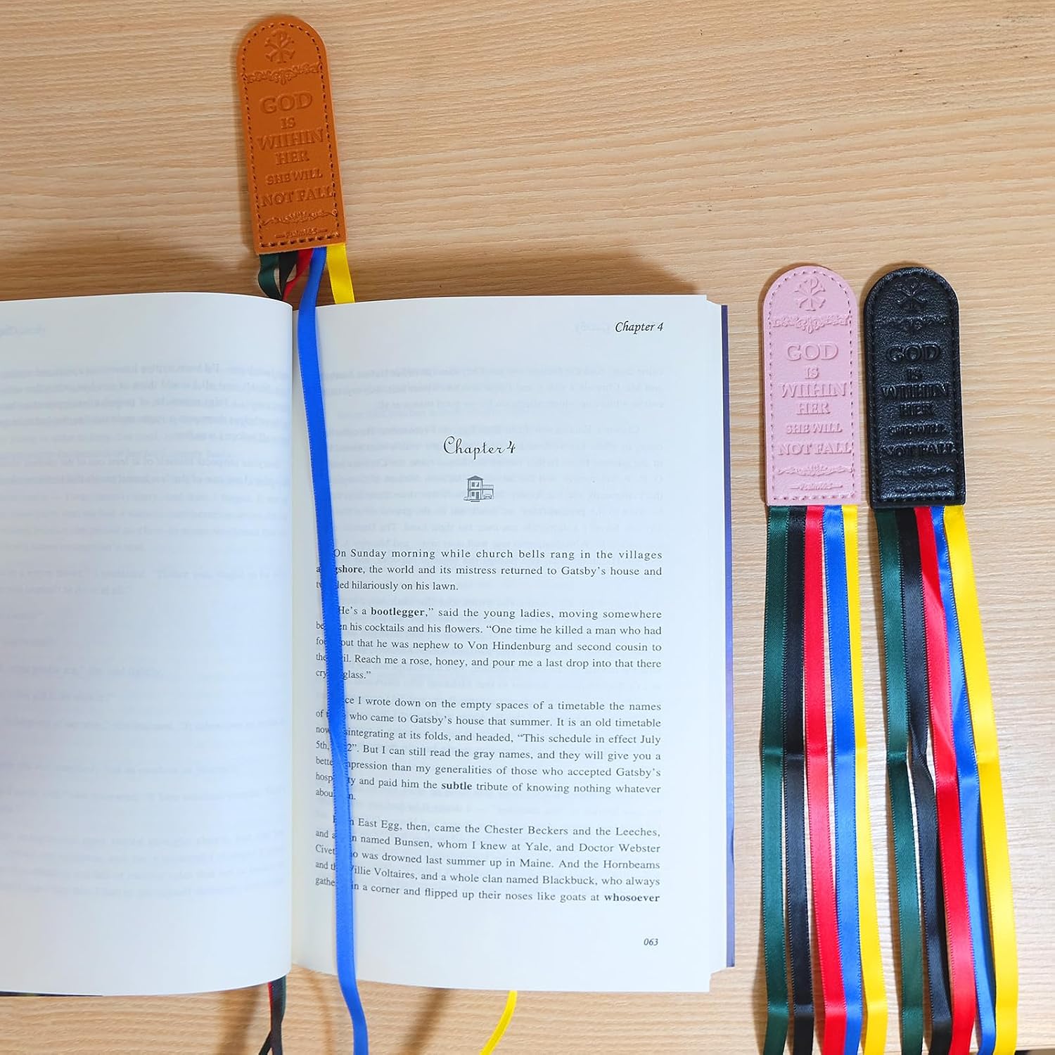 3 Pieces Bible Ribbons Bookmarks, 2025 Christian Bookmark Artificial Leather with Colorful Ribbons, Bible Accessories for Men and Women, Bible Study Tools Page Markers image 4