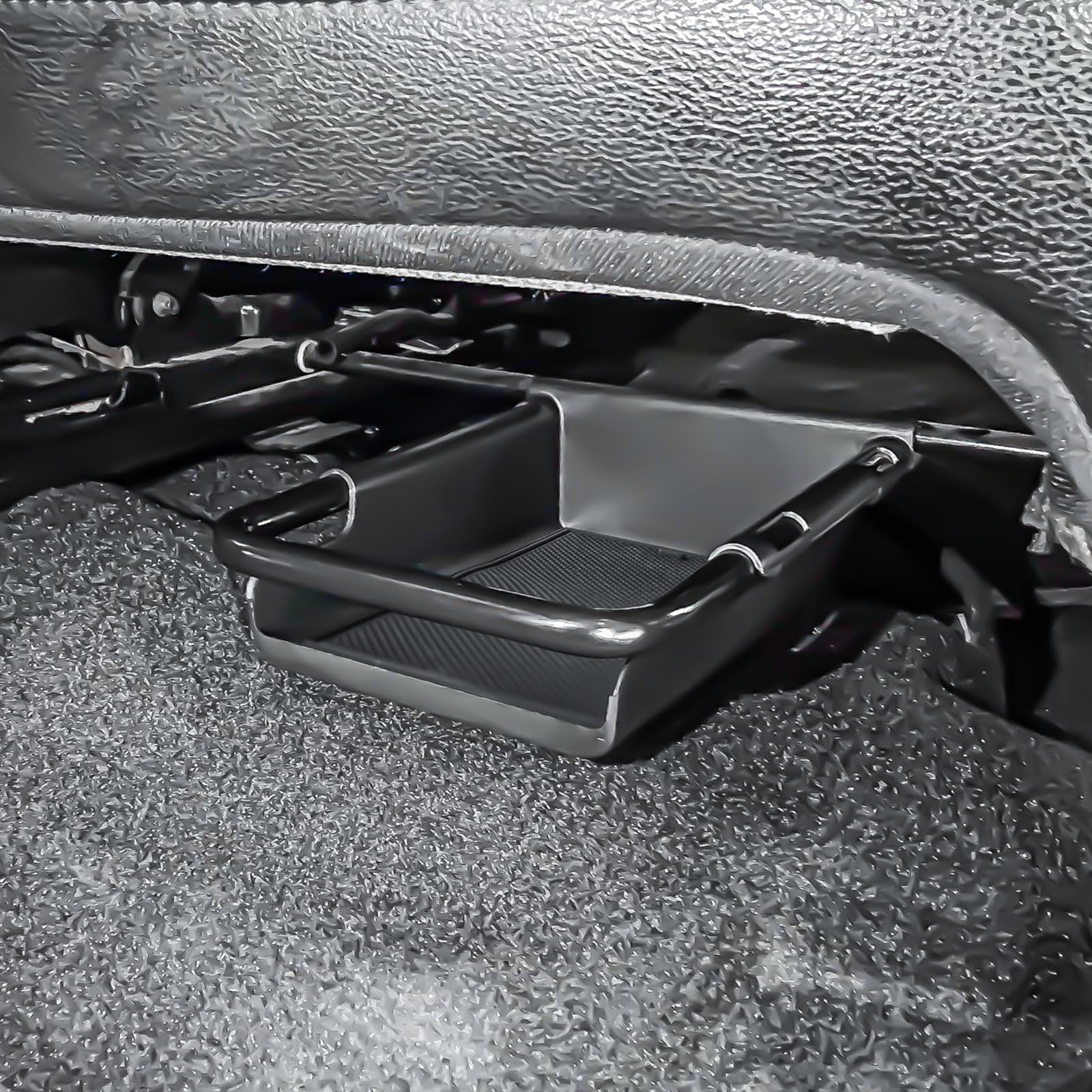 EDBETOS Plateau de consoles avant sous siège compatible avec Jeep Wrangler JL/JLU 2018-2023, 2024, 2025 et Jeep Gladiator JT Truck 2020-2024 2025, accessoires de rangement cachés (siège manuel