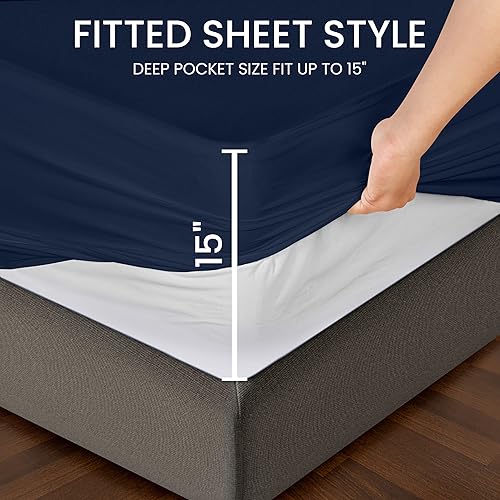 Miniatura 4 de Utopia Bedding Protector premium de colchón impermeable, funda de colchón de viscosa hecha de bambú, transpirable, estilo ajustable con bolsillos