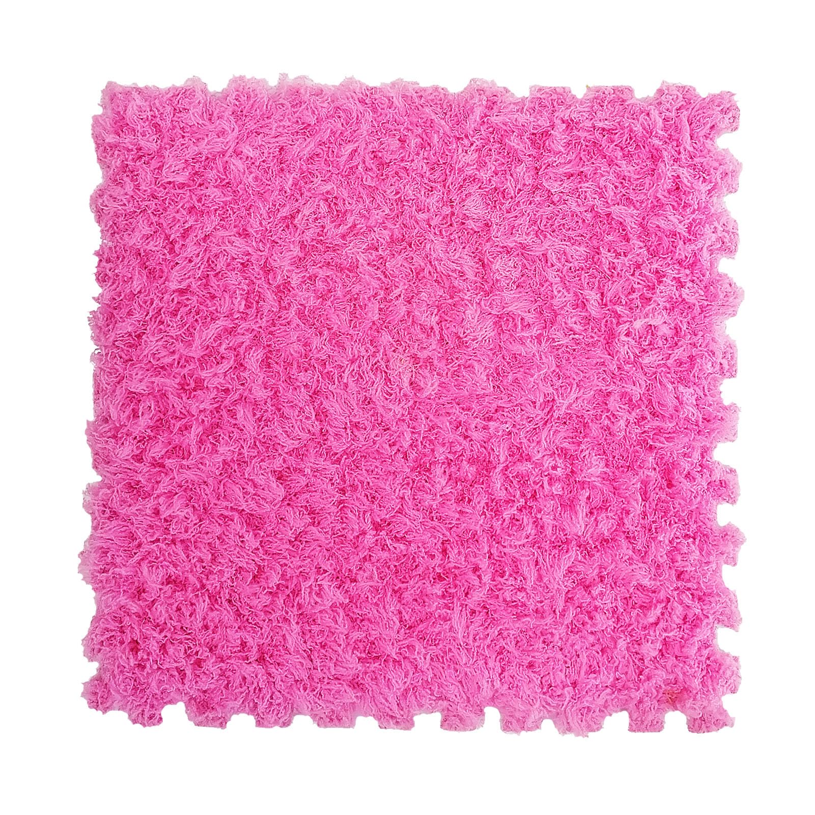 Puszysta pluszowa piankowa mata podłogowa, blokujące płytki puzzle, miękka mata do zabawy do salonu i pokoju zabaw, 30 x 30 x 0,4 cm, 48 szt., łatwa do czyszczenia i trwała