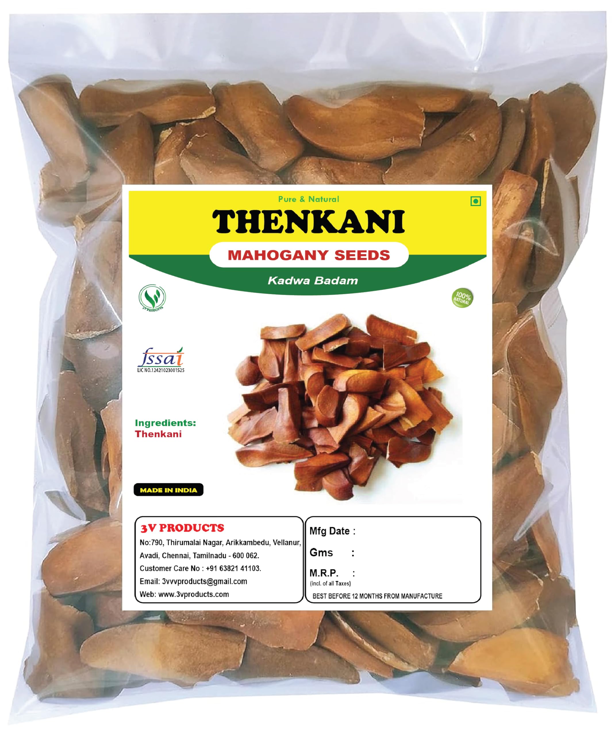 3V PRODUCTS Thenkani 150g | Mahogany | Kadwa Badam | Swietenia Macrophylla (B0CYCQRSP1) Amazon Price History, Amazon Price Tracker