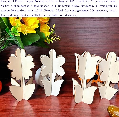 Miniatura 5 de Recortes de madera en blanco sin terminar para niños, traje para pintura infantil, decoración de habitación, regalo sorpresa (54 océanos)