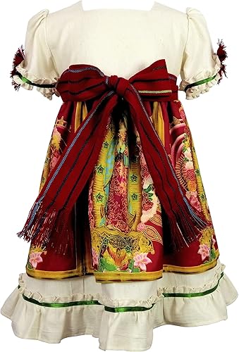 Miniatura 6 de Baby Toddler Girl Dress Virgin of Guadalupe Guadalupana Cotton Handmade Traditional (4 years)