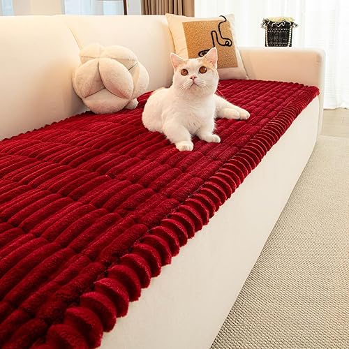 Miniatura 49 de vctops Funda de Sofá a Rayas de Pana Súper Suave Funda de Sofá Seccional Lavable Antideslizante Protector de Muebles para Niños Perros Mascotas, 1