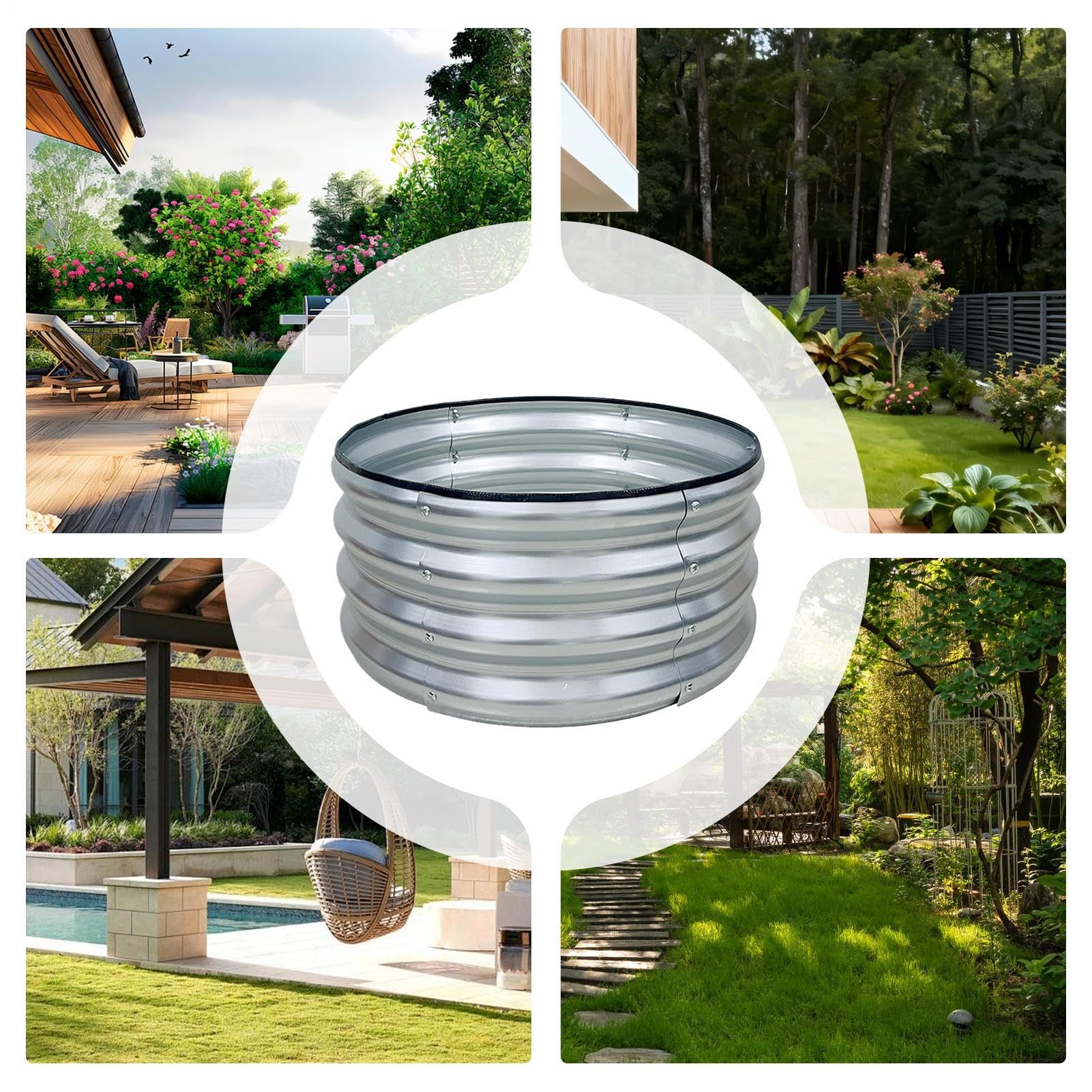 Camas Elevadas para Jardín de Exterior Camas Elevadas Galvanizadas y | Recipientes para Hortalizas, Frutas, Cítricos para Verduras, Frutas, Flores, Cítricos, Jardinería al Aire Libre,
