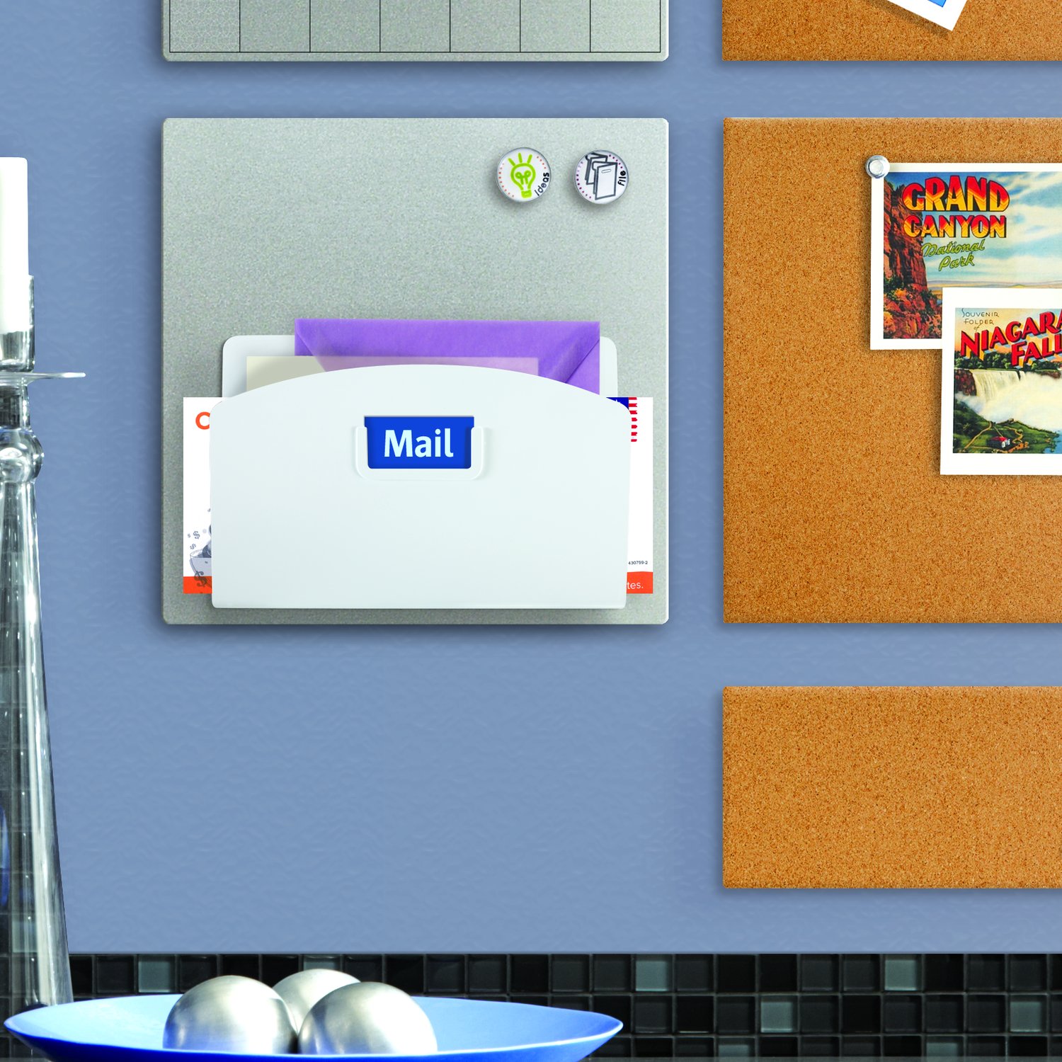 Quartet Magnetic Mail Organizer Storage Pouch, 10 x 7 Inches, White (48123-WT)