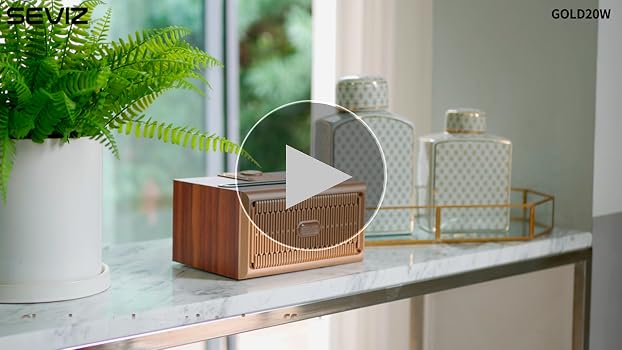 Music Speaker ワイヤレススピーカー ゴールド Amazon.com: SEVIZ Gold Retro Wireless Bluetooth Speaker, 20W