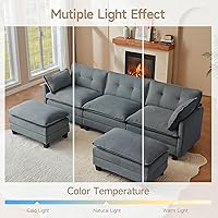 Vista 8 de Modular Sectional Sofa, 111.5" U-Shaped Corduroy Comfy Sectional Couches for Living Room, 3-Seater Cloud Couches with 2 Movable Ottomans, Flexible