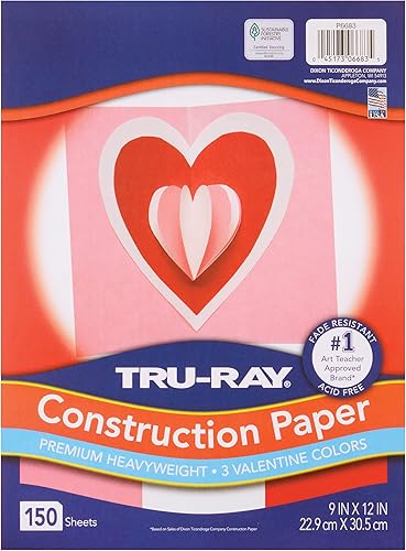 Miniatura 2 de Tru-Ray Papel de construcción P6683, surtido de San Valentín, 9 x 12 pulgadas, 150 hojas