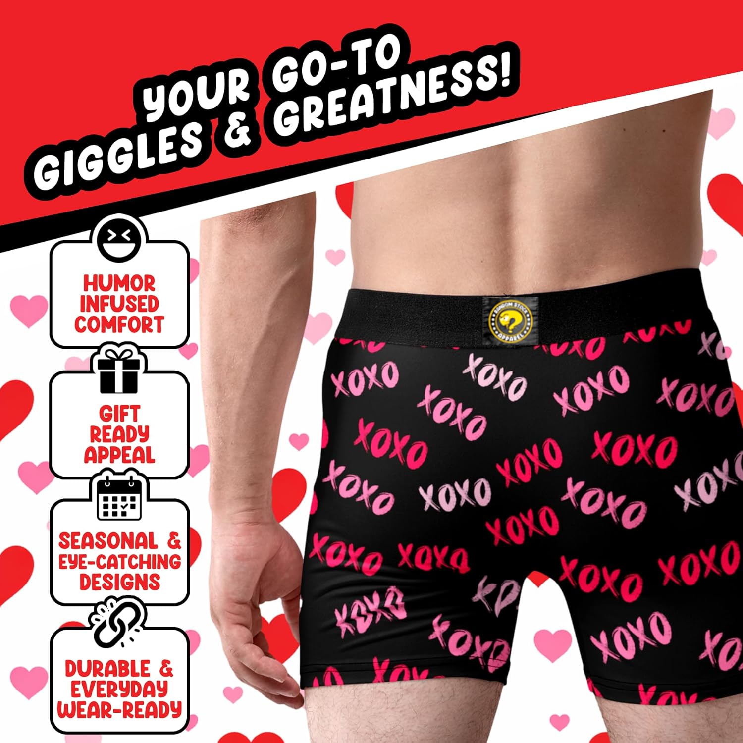 Mens Lipstick Kisses All Over Boxer Briefs Valentines Day Underwear - Image 4