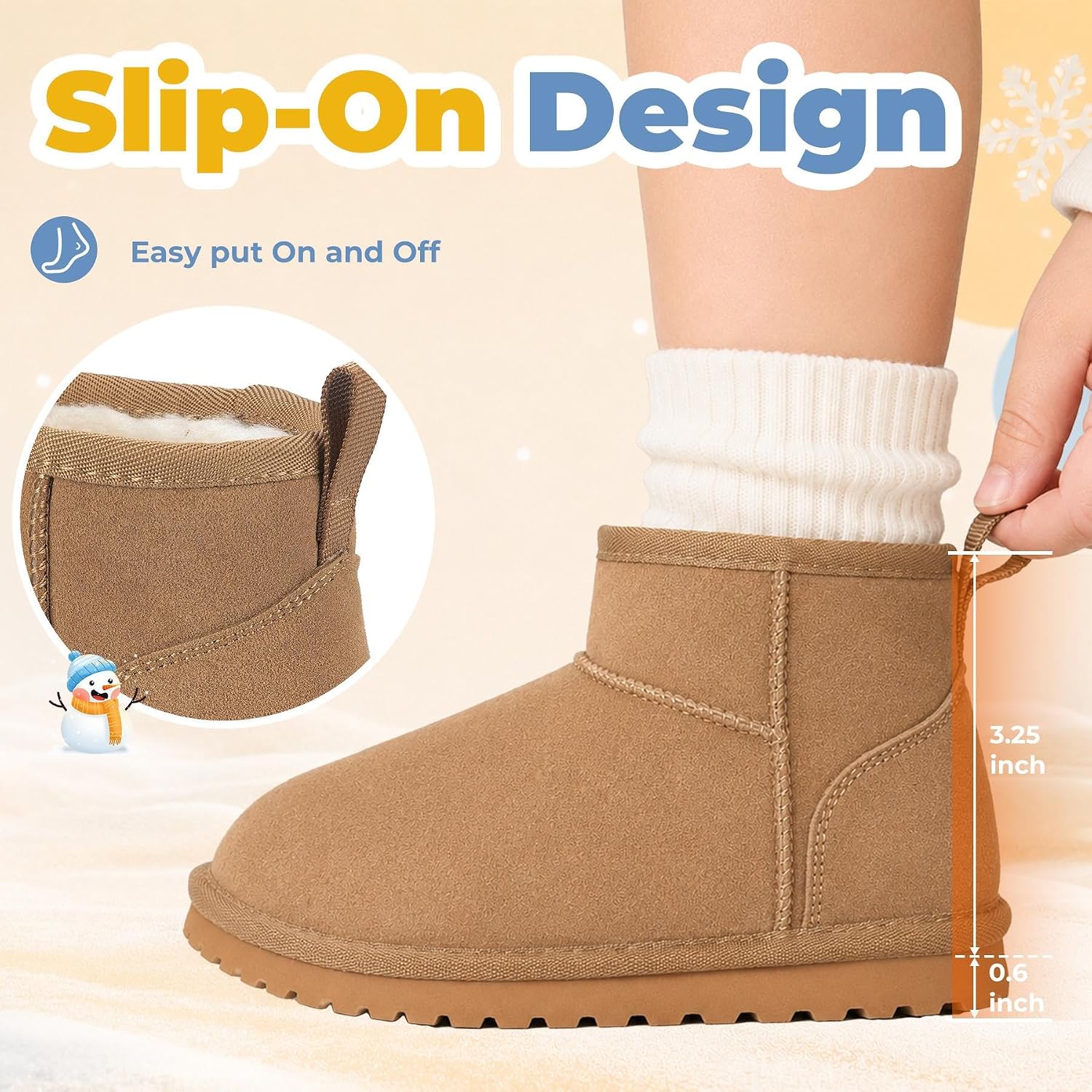 Mishansha Kids Winter Snow Boots Boys Girls for Toddler Little Kid Big Kid