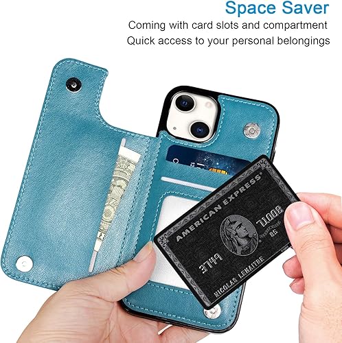 Miniatura 2 de Mavis's Diary Funda tipo cartera compatible con iPhone 15, de piel sintética, funda de silicona suave con diseño floral y mariposas, con tarjetero y