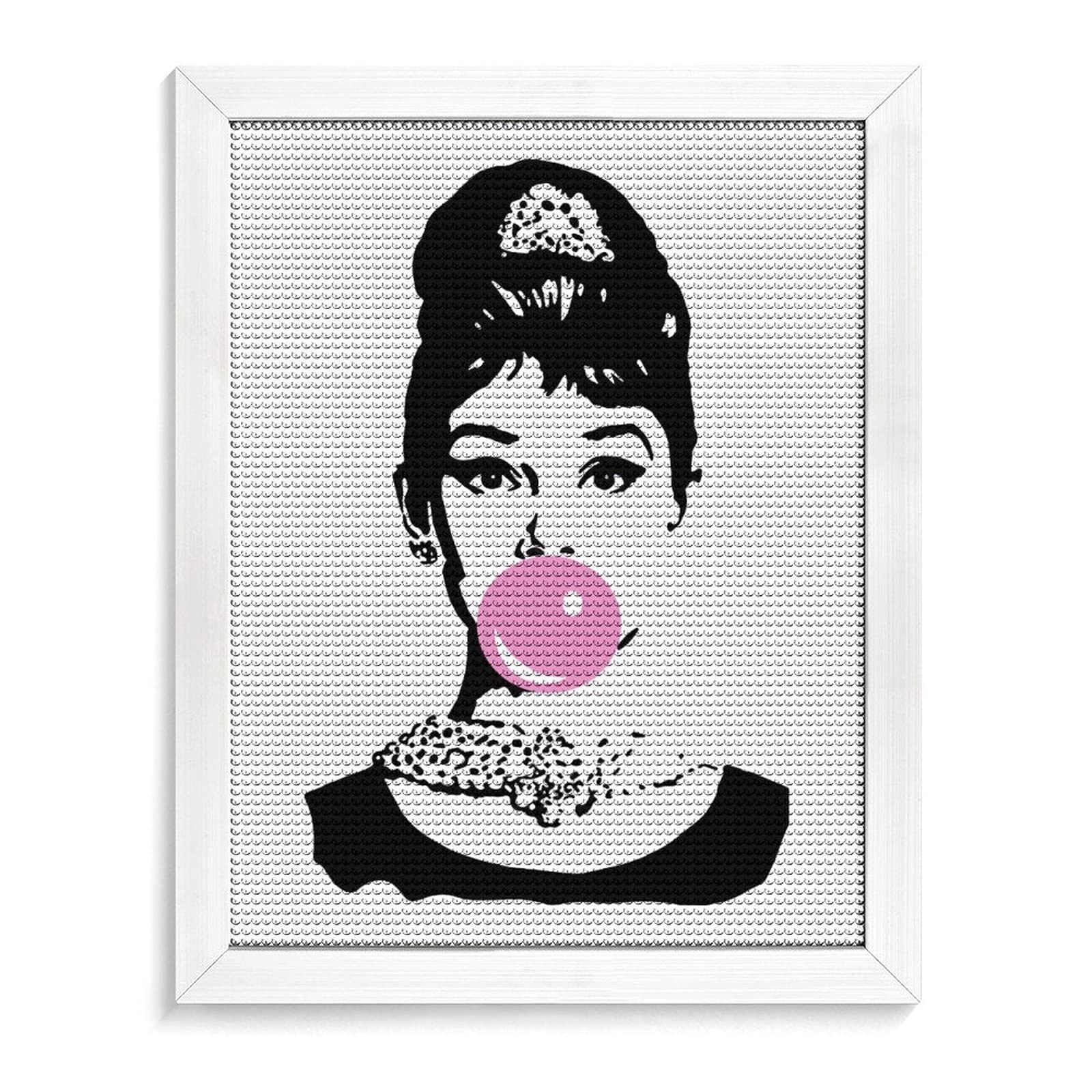 デリカビーズ織/MUYUKI/ハンドメイド/額絵/オードリー・ヘプバーン デリカビーズ織/MUYUKI/ハンドメイド/額絵/オードリー・ヘプバーン