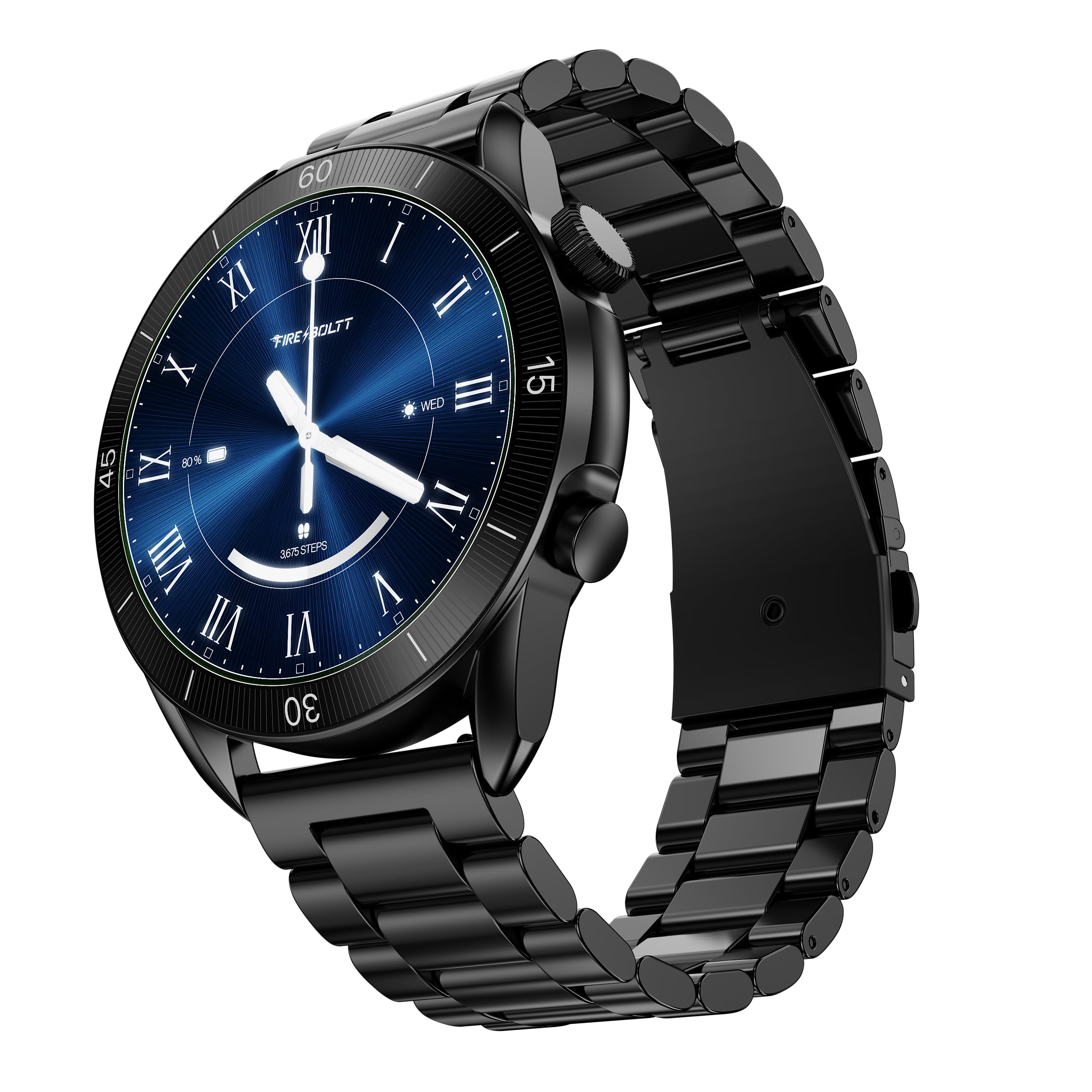 Fire-Boltt Legacy Luxury Smartwatch | 1.43" AMOLED Display with Always On | Bluetooth Calling & Voice Assistant | Wireless Charging | Health & Fitness Tracker with 110+ Sports Modes (Black SS)-image-0