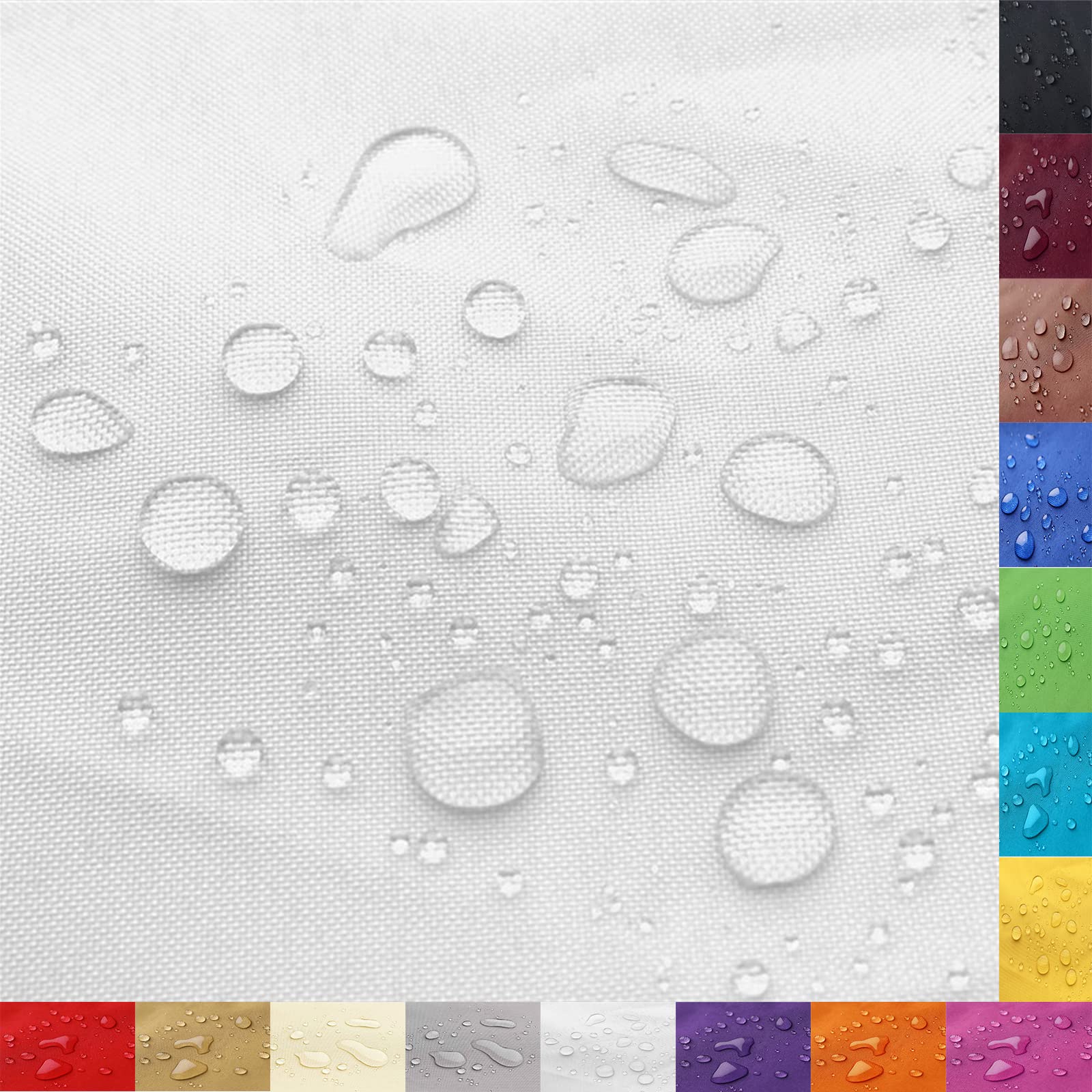 ZHhan Waterproof Polyester Fabric, 12,000 mm Water Column, 70 cm Wide, Quantity = Meter, Measured by The Meter, Waterproof, Tear-Resistant, Durable, Outdoor Fabric,（White，0.7m） — image 1