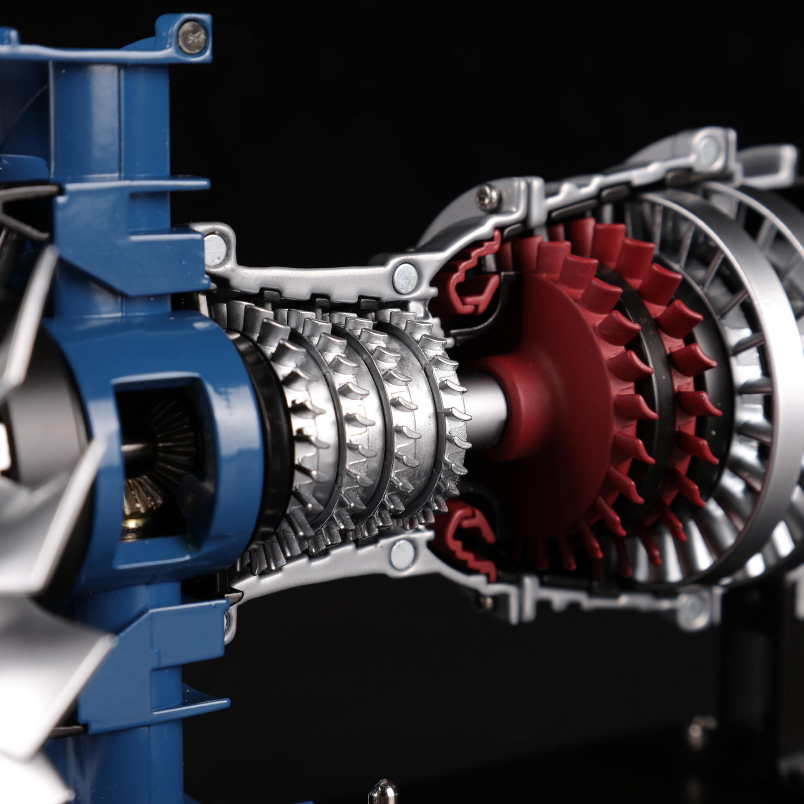 DM122 -Mini Kit di modellino in metallo Turbofan che funziona, oltre 170 parti, scala 1:14, modello di motore a reazione interamente in metallo con copertura trasparente semi-sezionale