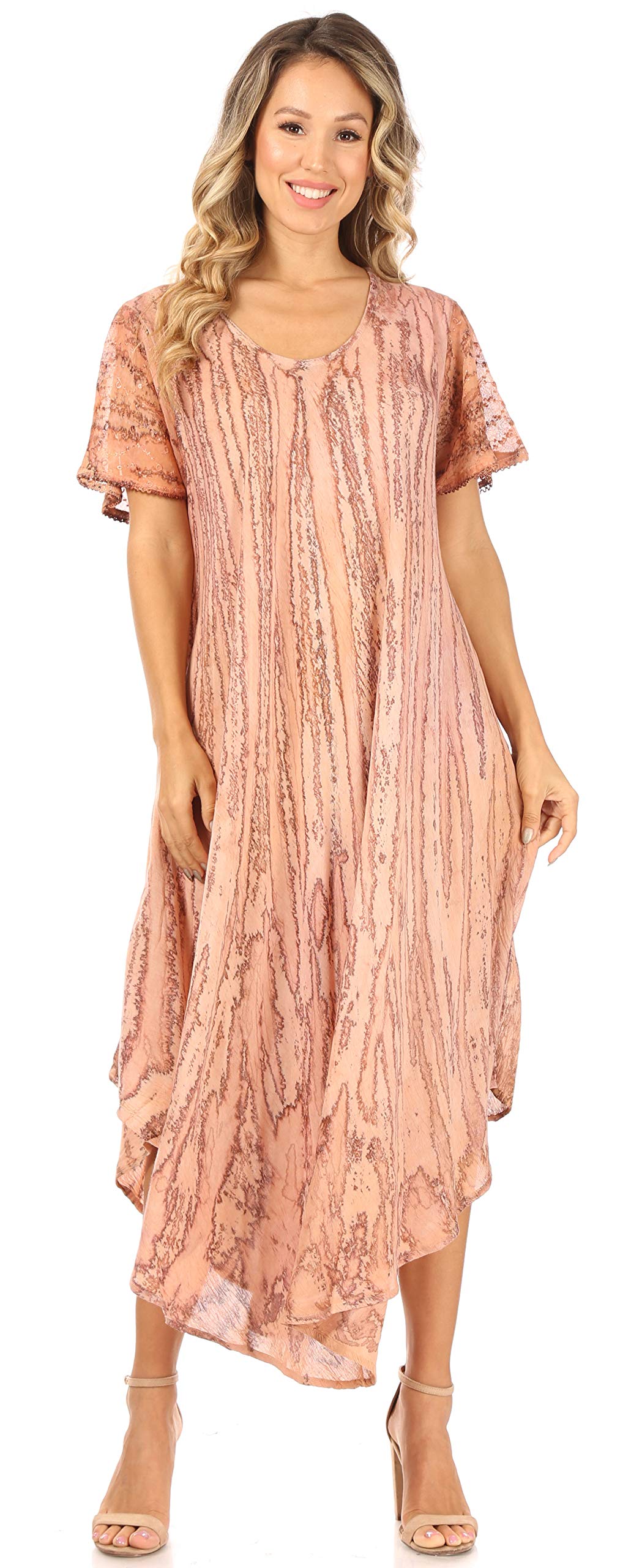 Sakkas Faye Caftan/Robe de Plage Rayonne Mancherons