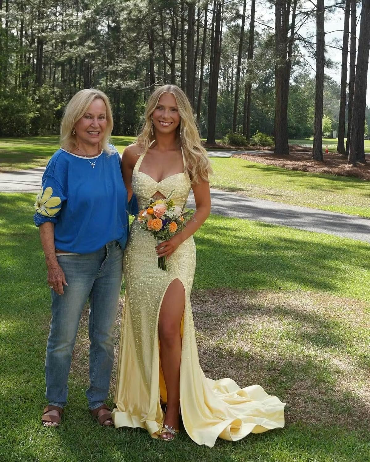 Halter Sequin Prom Dresses for Women Mermaid Long Evening Maxi Dress Sparkly Ball Gown with Slit - Image 4