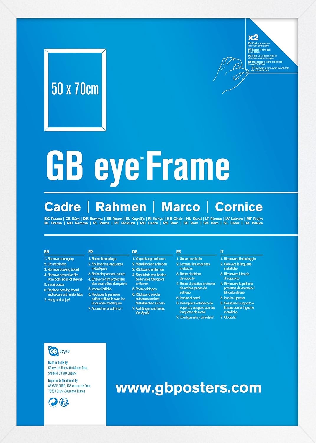 GB eye LTD, White Frame-50 x 70cm, 50x70cm-Eton, 50x70cm
