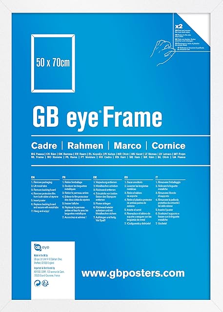 GB eye Contemporary Wooden White Picture Frame - 50 x 70cm
