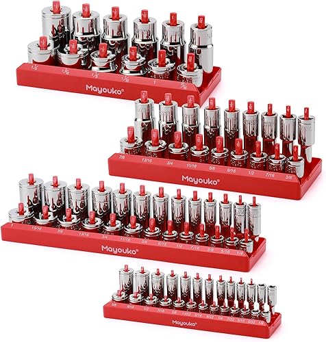 Mayouko Juego de organizadores de dados de 14 pulgadas y 38 pulgadas, SAE y métrico ABS, almacenamiento profundo y poco profundo para cajas de