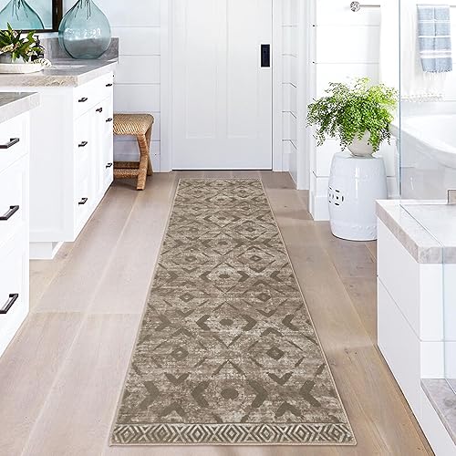 Miniatura 7 de Alfombra de pasillo lavable para pasillos, alfombra de pasillo antideslizante, envejecida, alfombra de pasillo para lavandería, alfombra de pelo