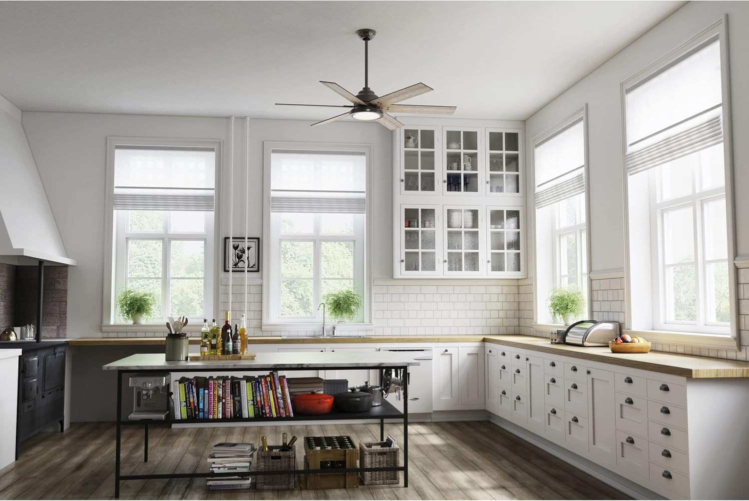 Hunter Fan Company 59461 Warrant 60 Inch Multiple Speed Ceiling Fan with LED Light, Remote Control, and Reversible Blades, Noble Bronze Finish