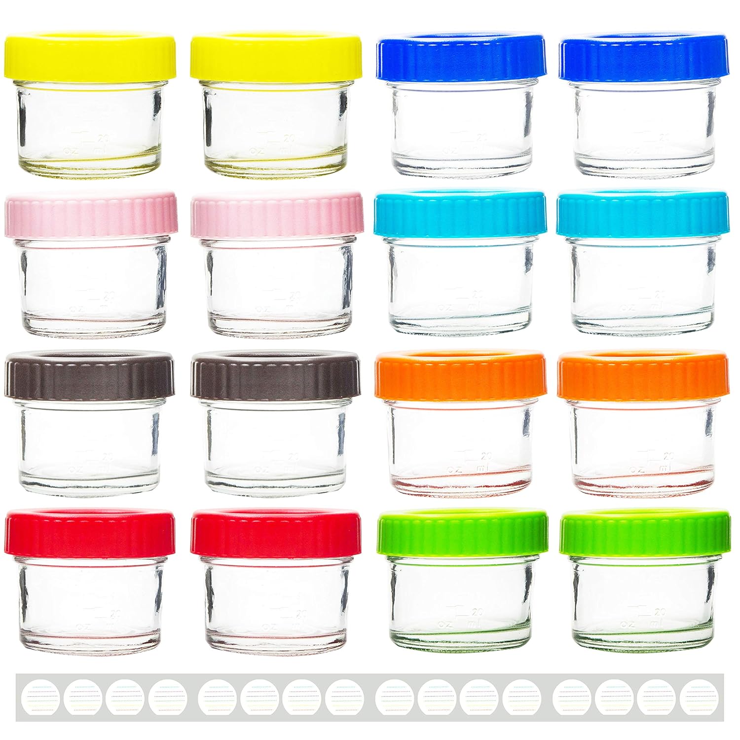 Youngever Glass Baby Food Storage, 4 Ounce Stackable Baby