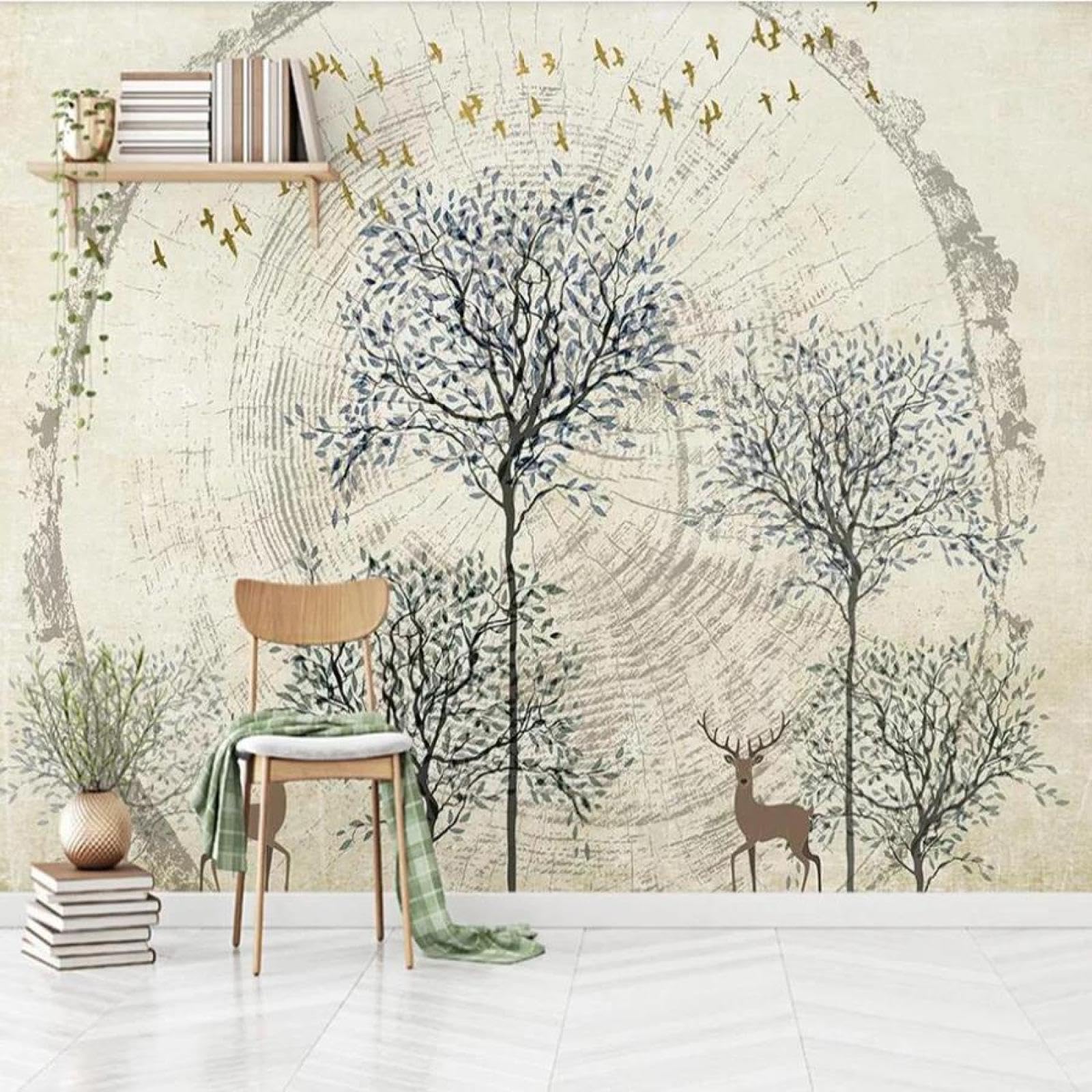Papier peint branche d'arbre 3D ILIYA en intissé pour salon