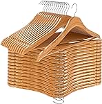 Utopia Home Premium Wooden Hangers 30 Pack - Durable & Slim Coat Hanger - Suit Hanger with 360-Degree Rotatable Hook - Wood Hangers with Shoulder Grooves (Natural Color)