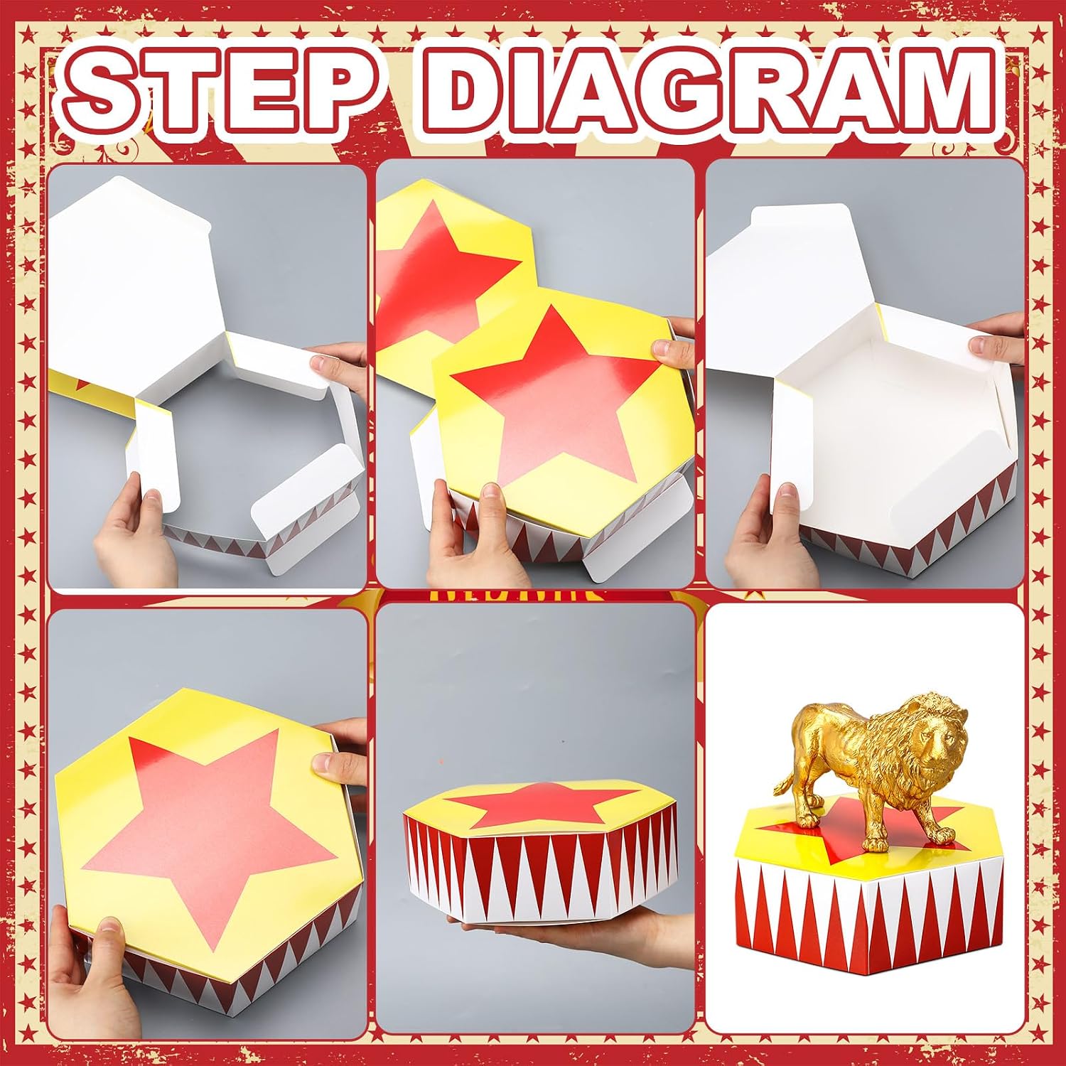 Condition photo showing New/Like New for preboun 4 set carnival circus party decorations 8.3 x 3 inch carnival centerpieces for tables circus theme party decorations for vintage themed birthday supplies