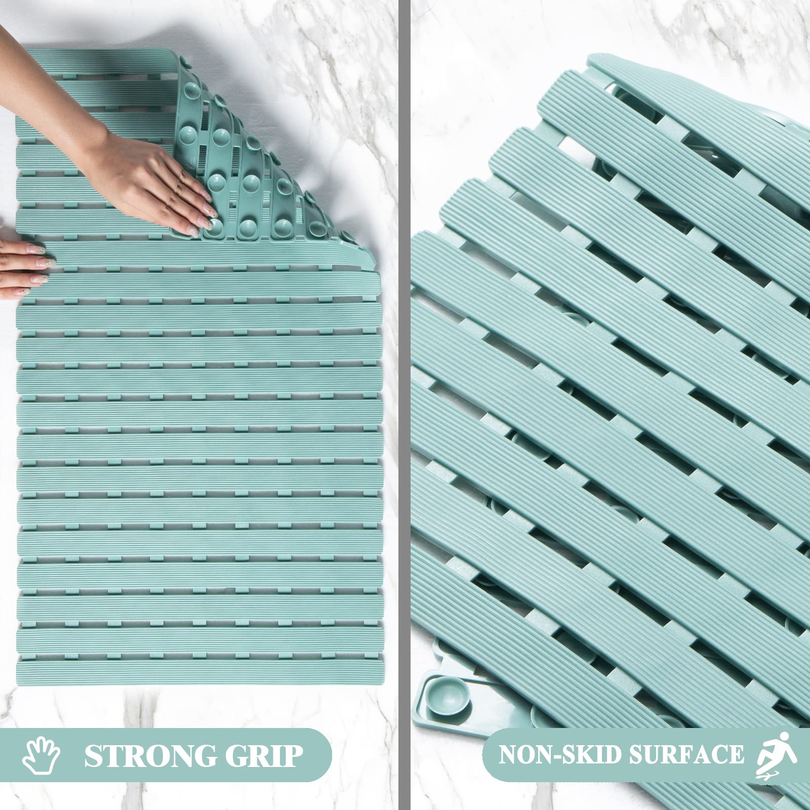 Rutschfeste Badewannenmatte – 76,2x43,2 Cm, Mit 112 Saugnäpfen & Drainagelöchern | PVC, Maschinenwaschbar, Für Badewanne & Dusche