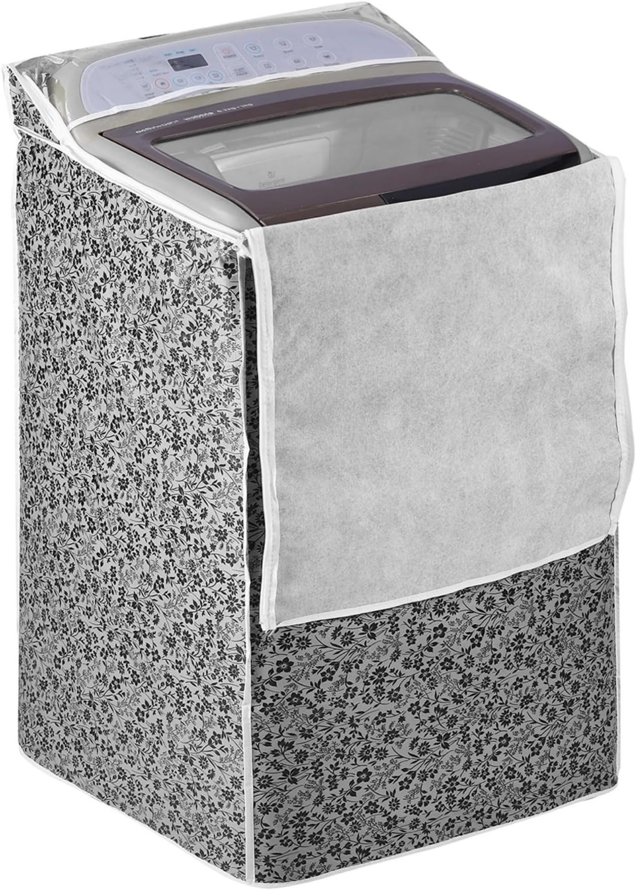 AMPEREUS® Top Load Back Panel Washing Machine Cover for 6 to 8 Kg (55Cm X 55Cm X 97Cm) – Waterproof & Durable Polyester Shield, Compatible with Samsung Top Load Washers (Black)