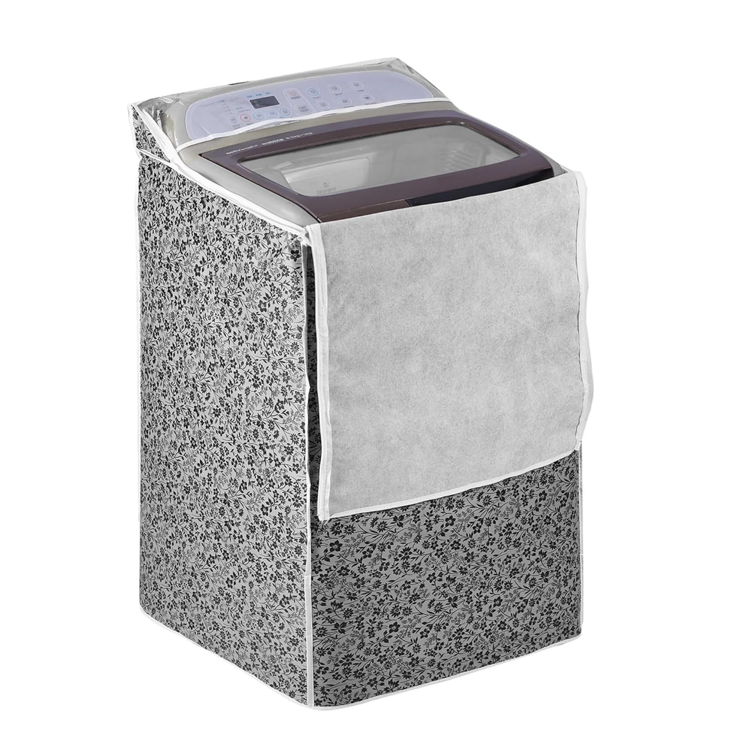 AMPEREUS® Top Load Back Panel Washing Machine Cover for 6 to 8 Kg (55Cm X 55Cm X 97Cm) – Waterproof & Durable Polyester Shield, Compatible with Samsung Top Load Washers (Black)