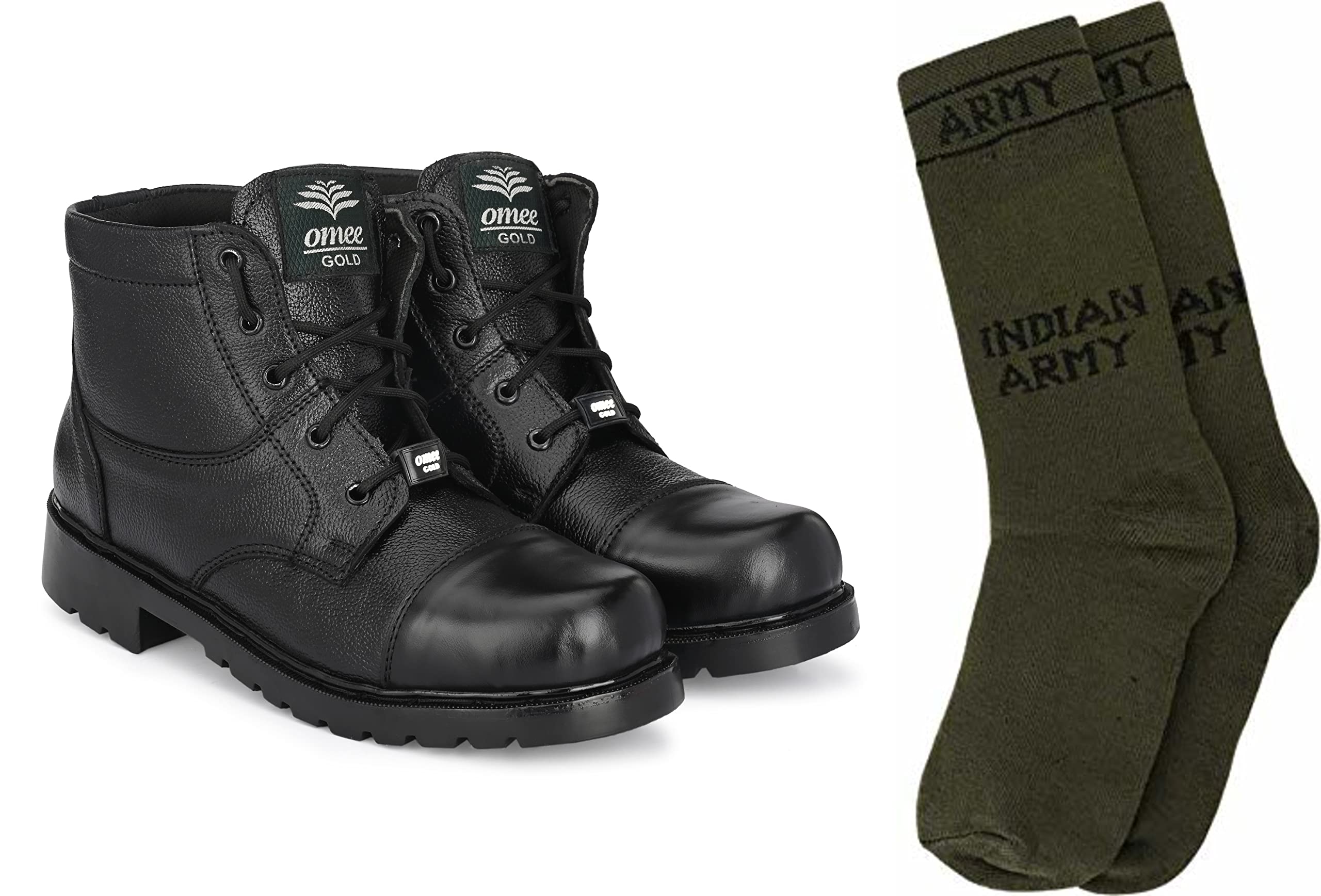 Mens Black Dms Boots + Free Indian Army Green Socks By Namit Enterprises (numeric_8) (B08SPM7MW3) Amazon Price History, Amazon Price Tracker