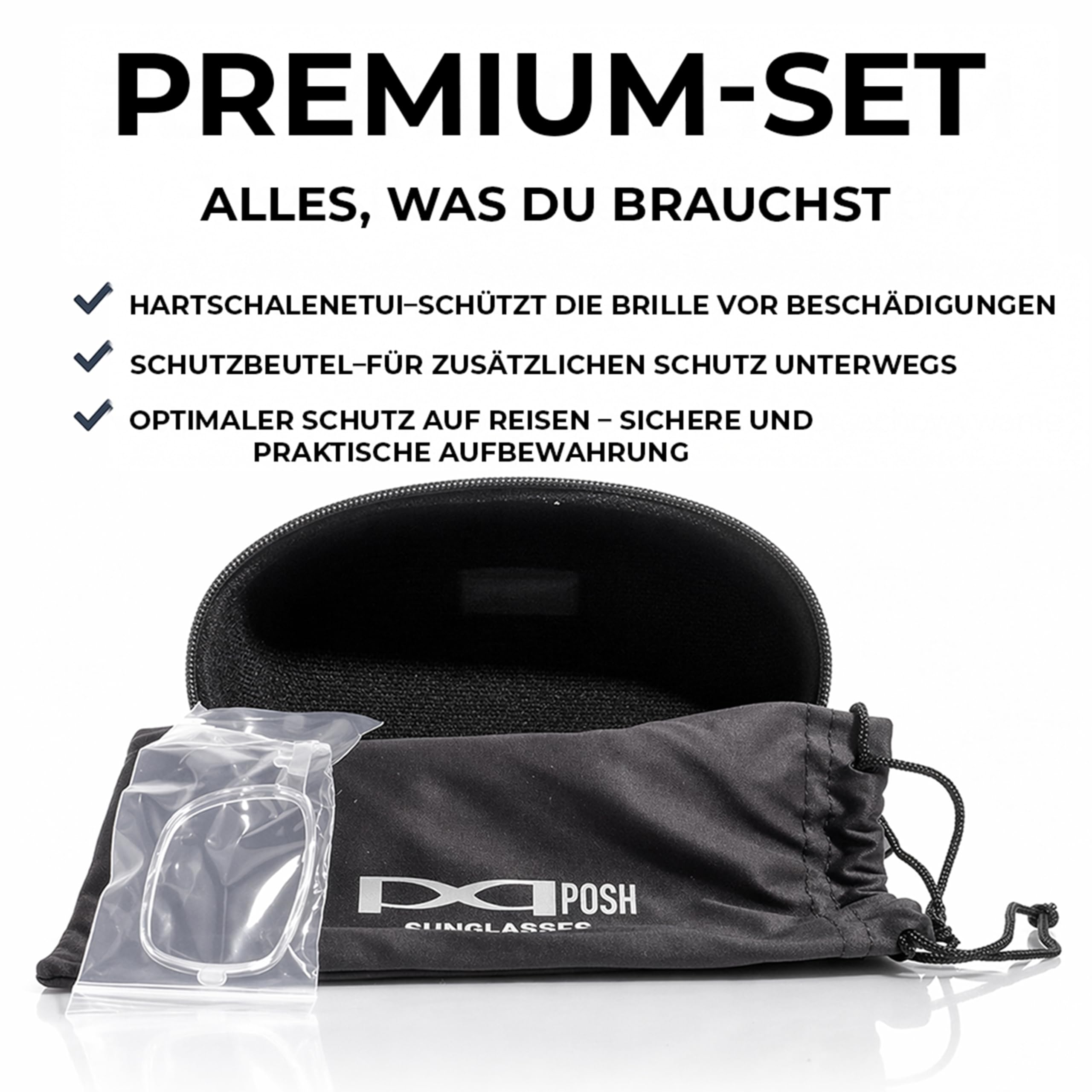 POSH Sport Sonnenbrille aus TR 90 - Polarisierte Fahrradbrille mit UV400-Filter - mit Herausnehmbarem Anti-Schweiß-Schwamm und Gummieinsätzen an Nase und Schläfen - für Herren und Damen